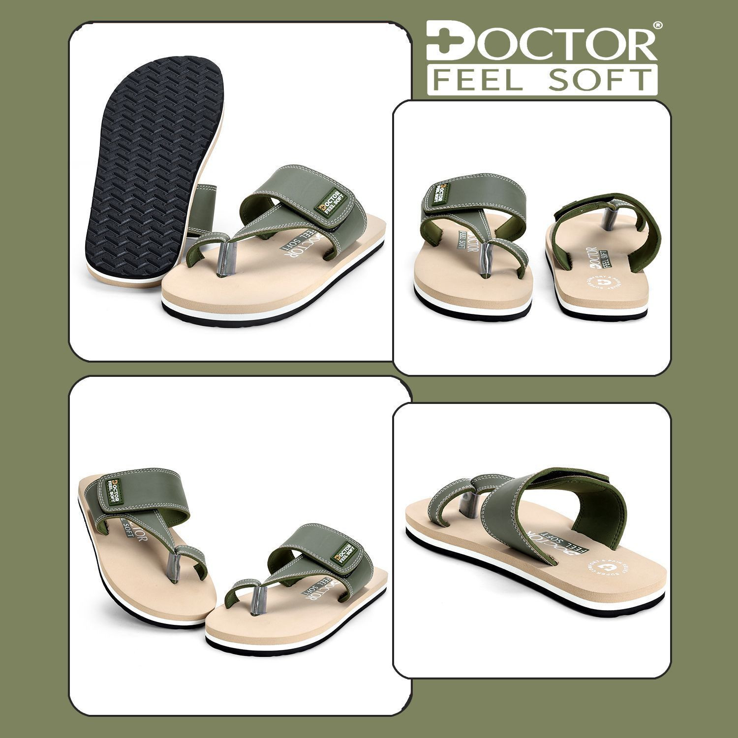 Image of DOCTOR FEEL SOFT Men Orthopedic Slippers for Men | Soft Cushion, Arch Support, Daily Comfort Slippers