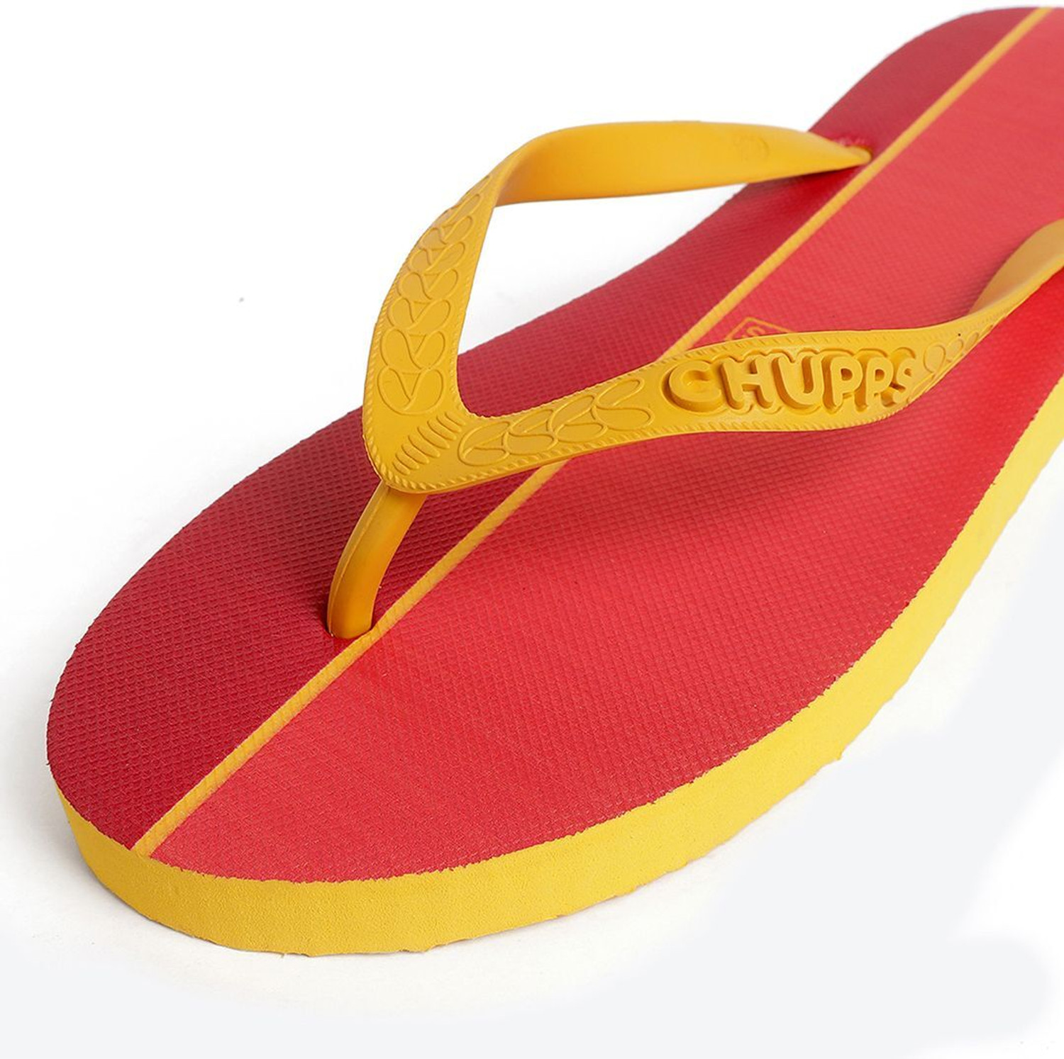 Image of Chupps Men Patang Yellow Soft Footbed Lightweight Flip Flops Chappals For Unisex Flip Flops