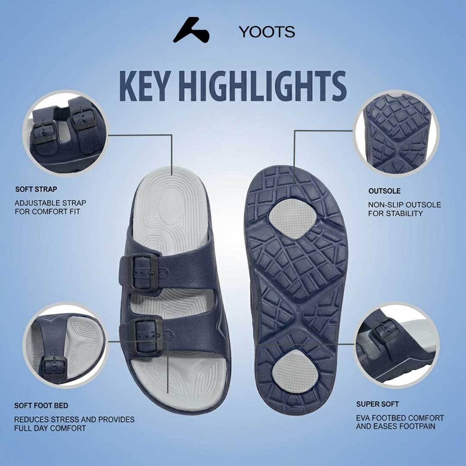 Yoots Men Blue Flip Flops - Image 4