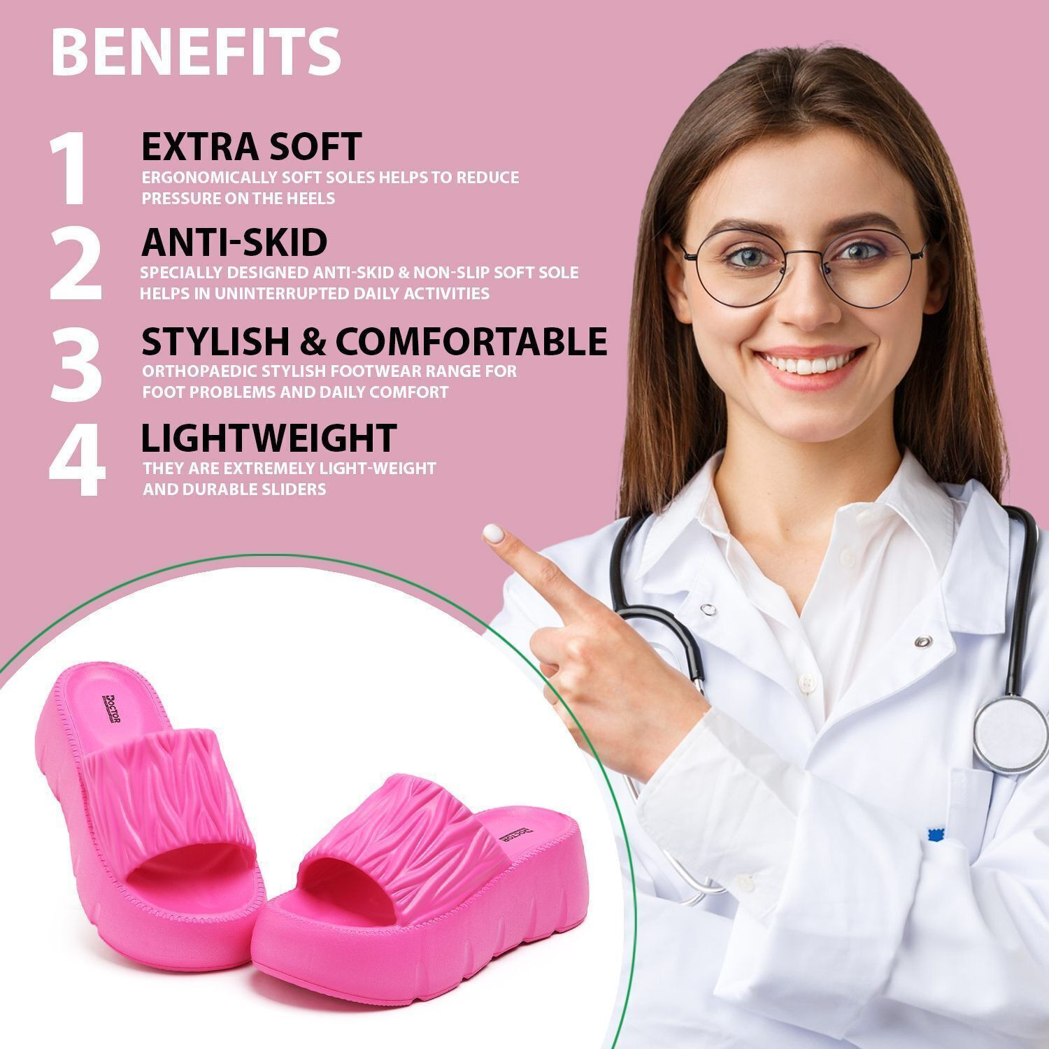 Image of Doctor Health Super Soft Women | Classic Ultra Soft | Cushion | Comfortable|Premium|Stylish|Trendy Slippers