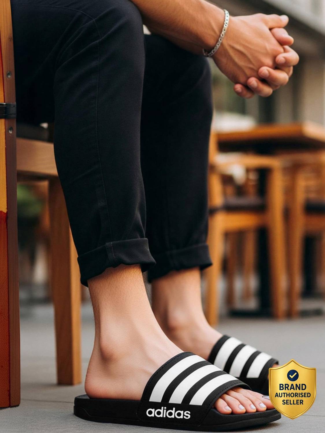 Adidas Men Adilette Shower Slides - Black
