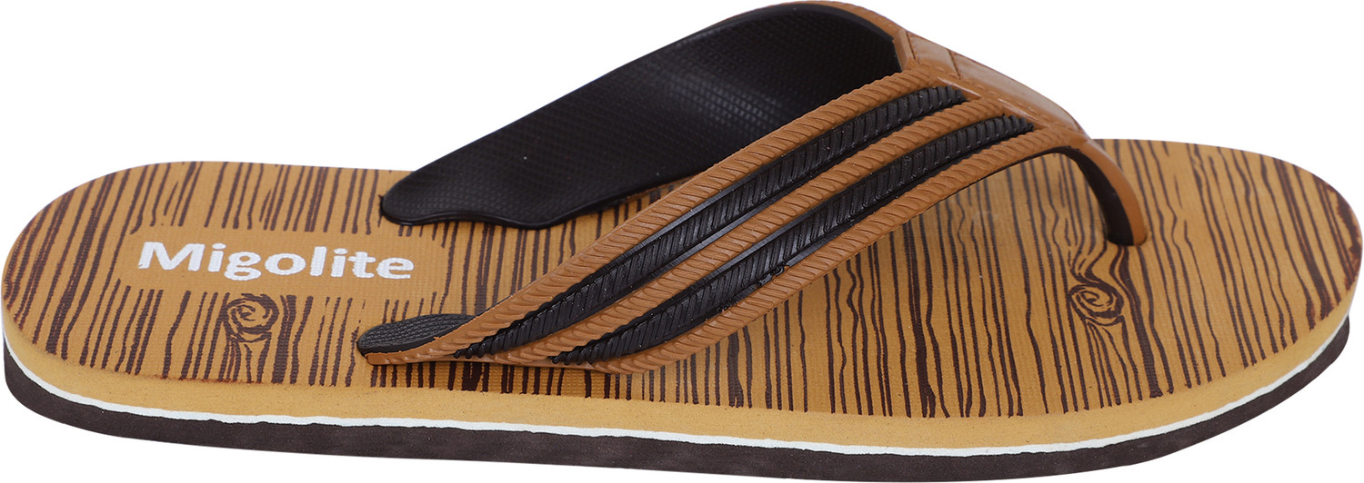 Image of MIGOLITE Men Migolite Mens Flip Flops with Unique Wood Print Design |& Stylish Slippers