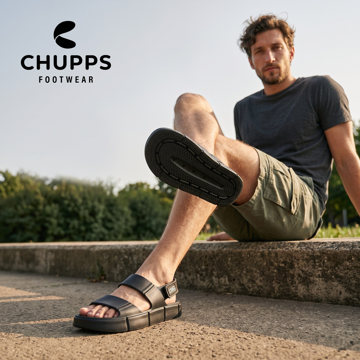 Image of Chupps Chunky Orthopaedic Flexible Cushioned AntiSkid Men Slides (Black, 9)