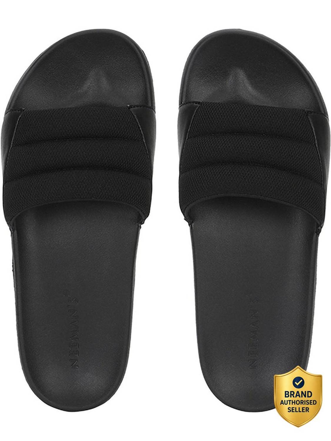 Neemans Men Black Slides - Image 1