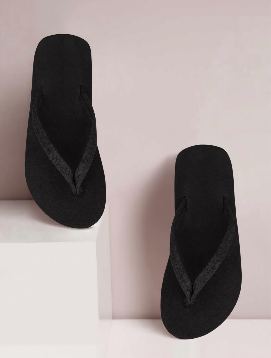 Image of STYLE HEIGHT Men Slippers (Black, 8 UK /India)