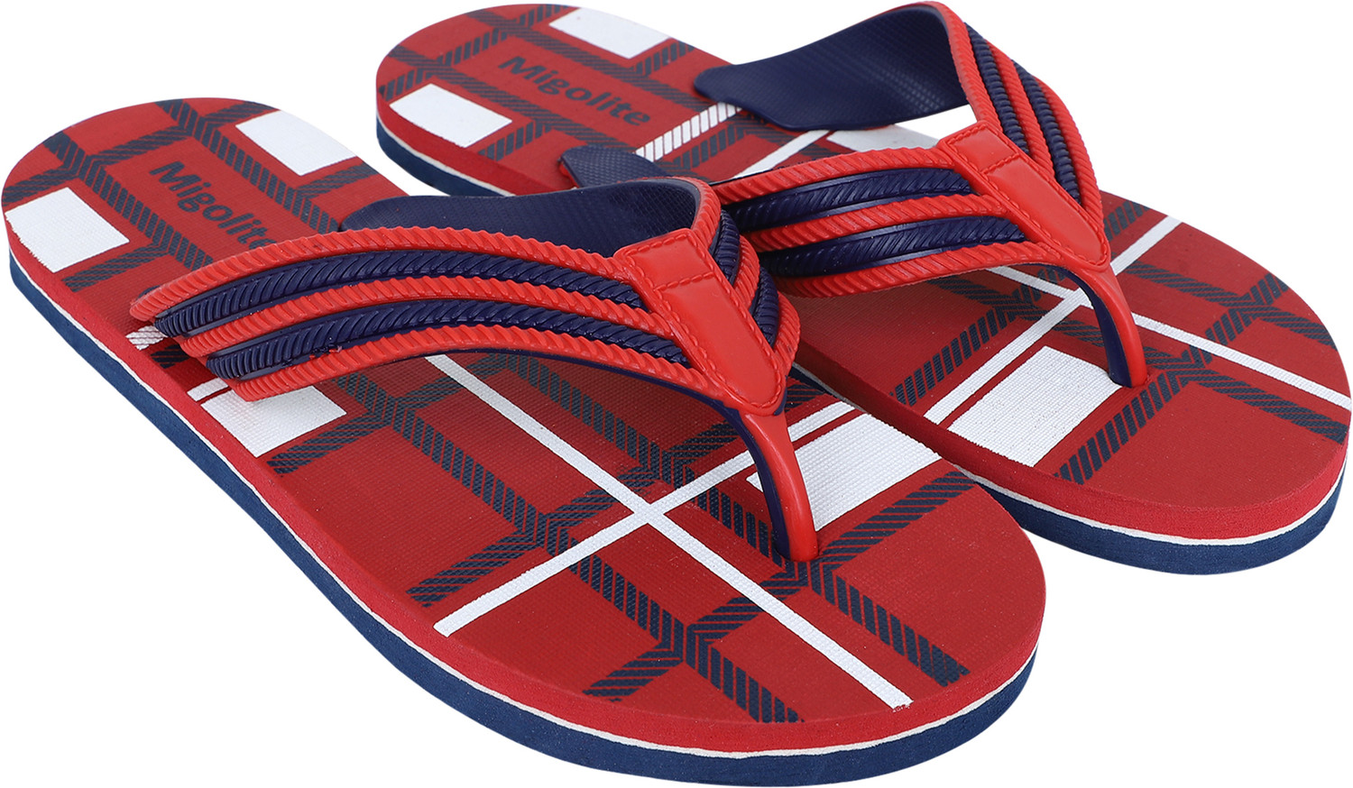 Image of MIGOLITE Men Migolite Men s Stylish Checked Flip Flops Soft Sole Casual Comfort Slippers