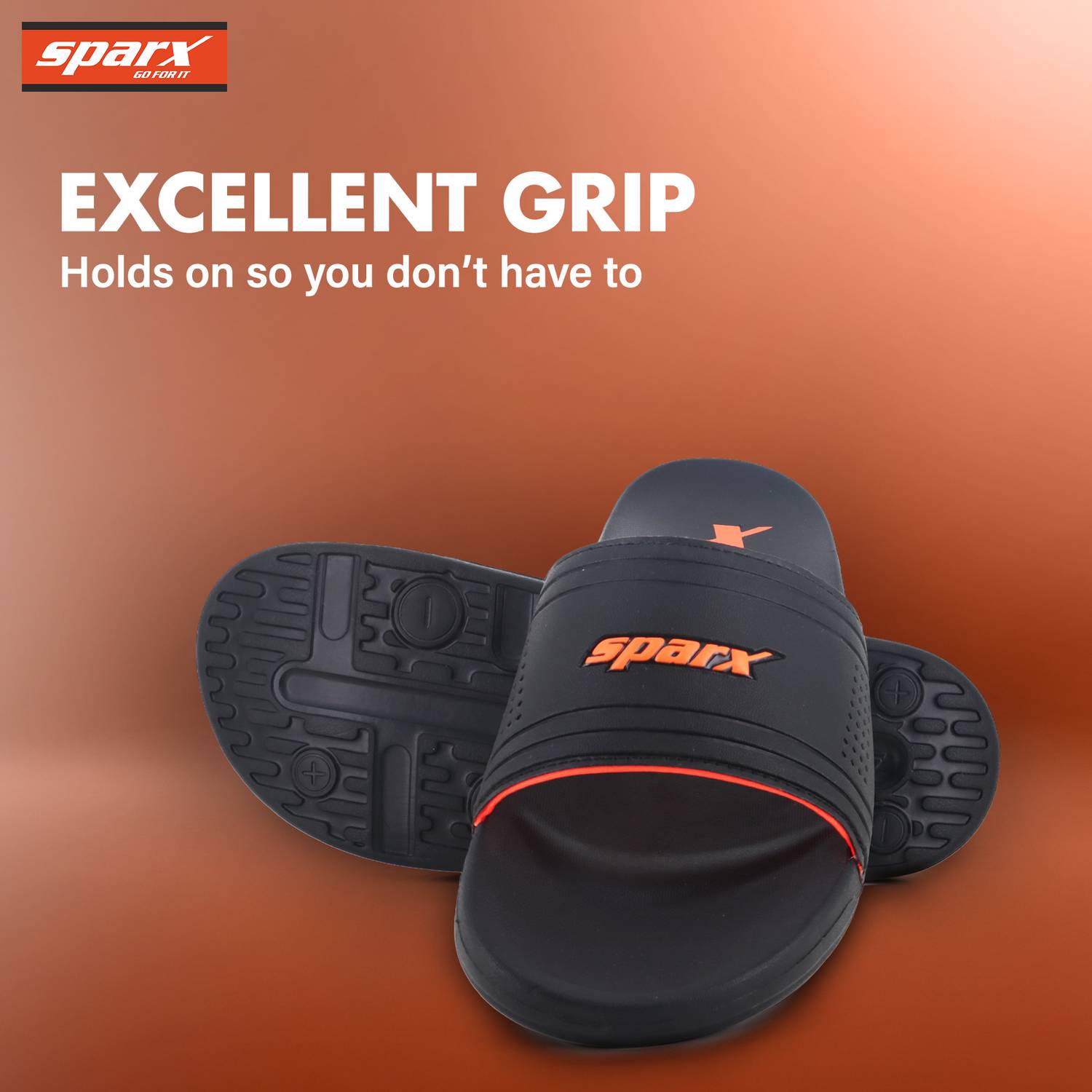 Sparx Men Black Slides - Image 4
