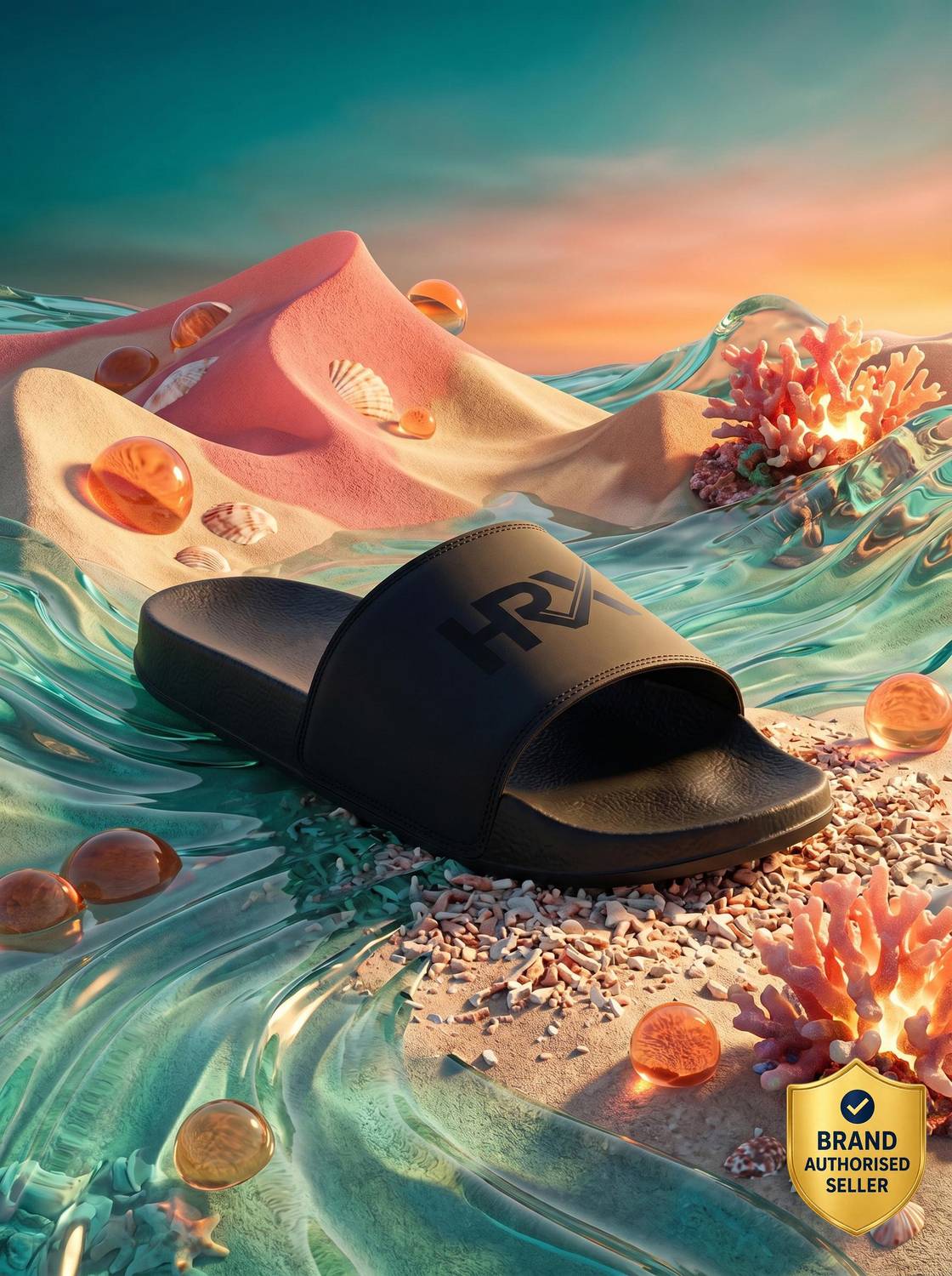 HRX by Hrithik Roshan Men Black Slides