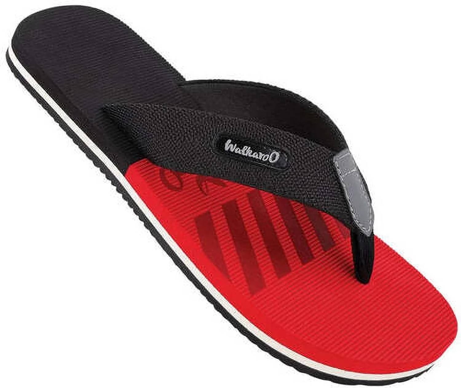 WALKAROO Men Black Flip Flops - Image 1
