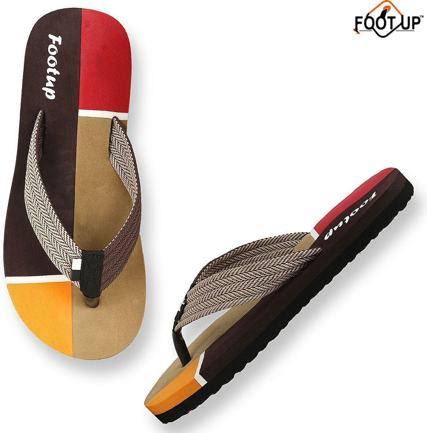 Image of FOOT UP Men Pack of 2 Men House Slippers | Soft Cushion, Anti Skid, Comfort Daily Wear Slippers