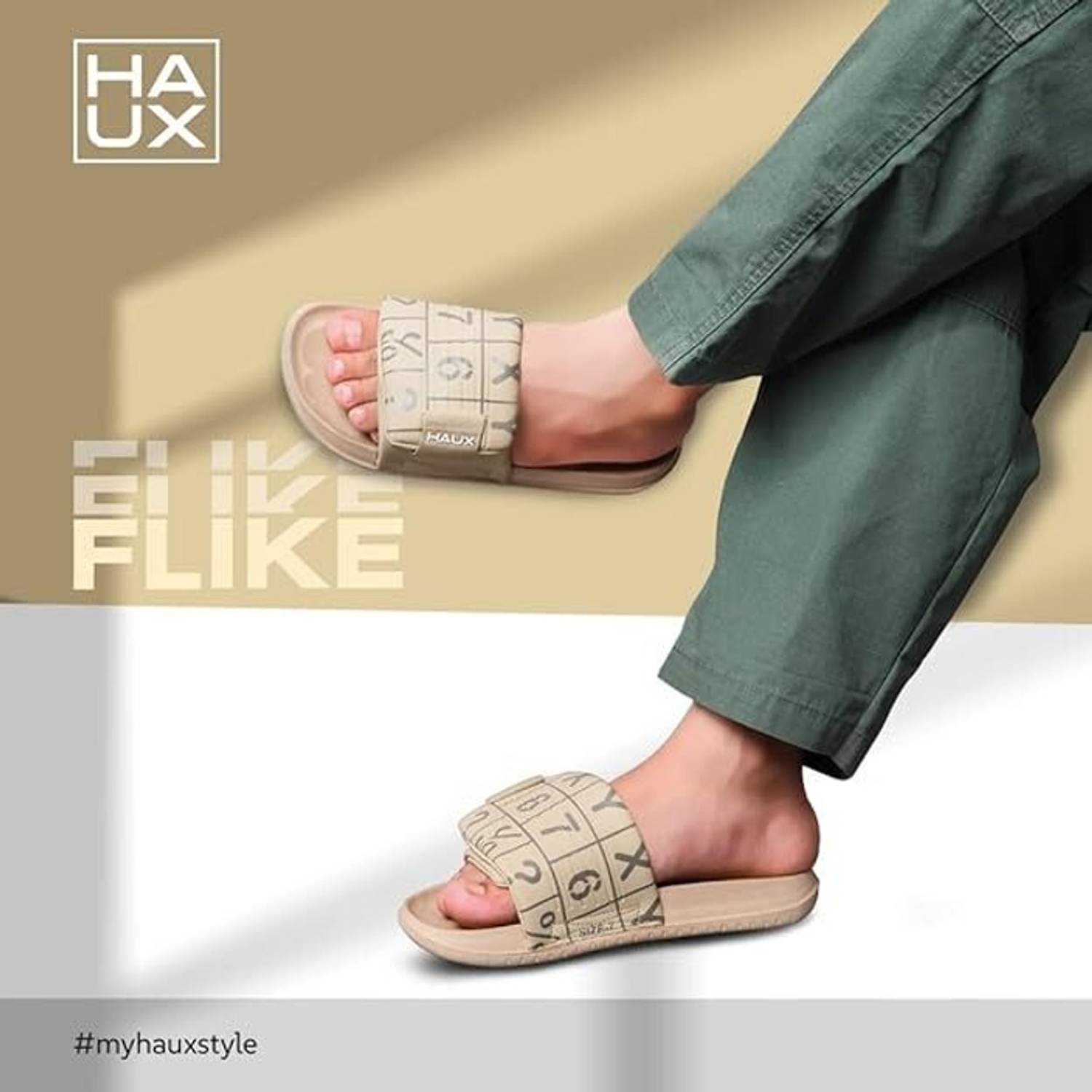 Haux Men Beige Flip Flops - Image 2