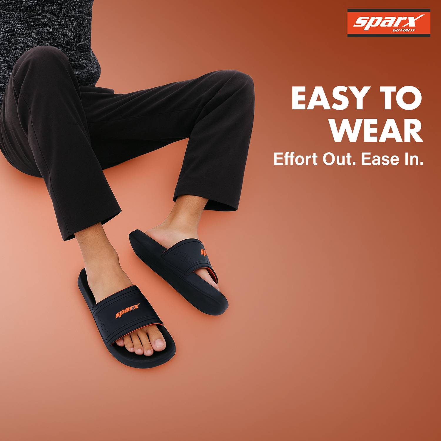 Sparx Men Black Slides - Image 5