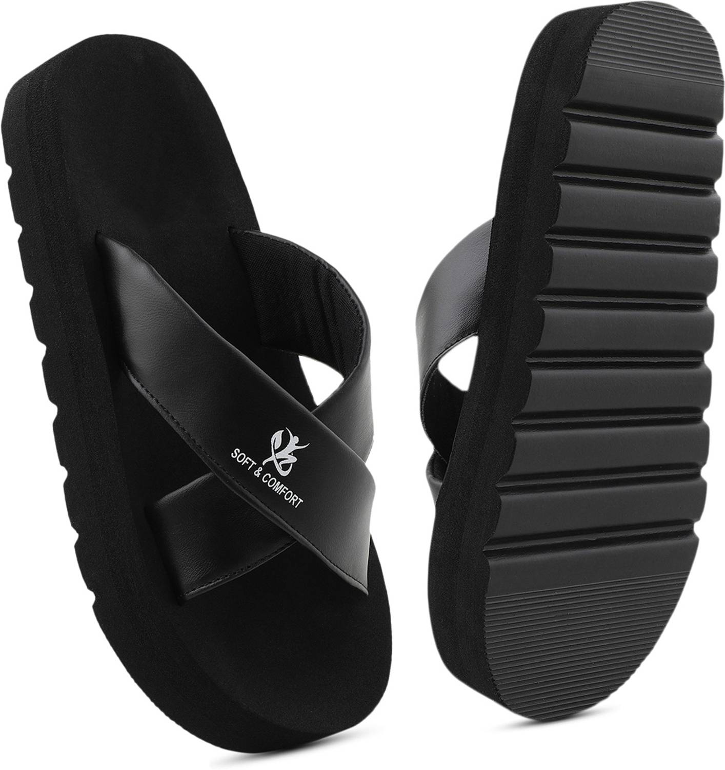 EVOK Men Black Slippers - Image 3