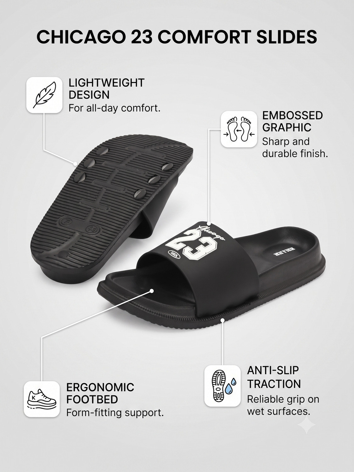 Image of KILLER Men Soft Comfortable Chappal Casual Lightweight Men Slippers for Daily Wear Slides
