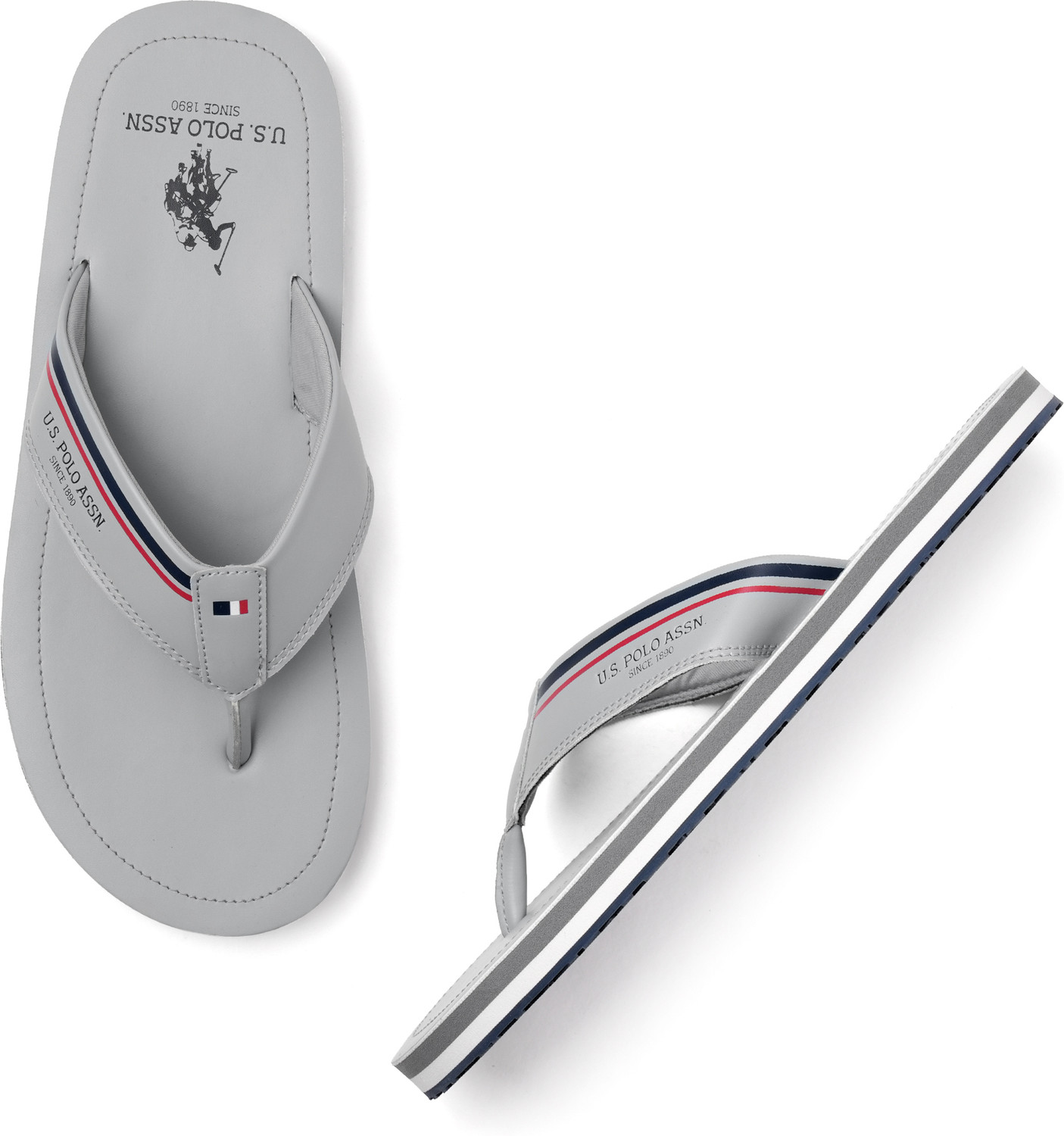 Image of U.S. POLO ASSN. NESTA 3.0 Men Flip Flops (Grey, 8)