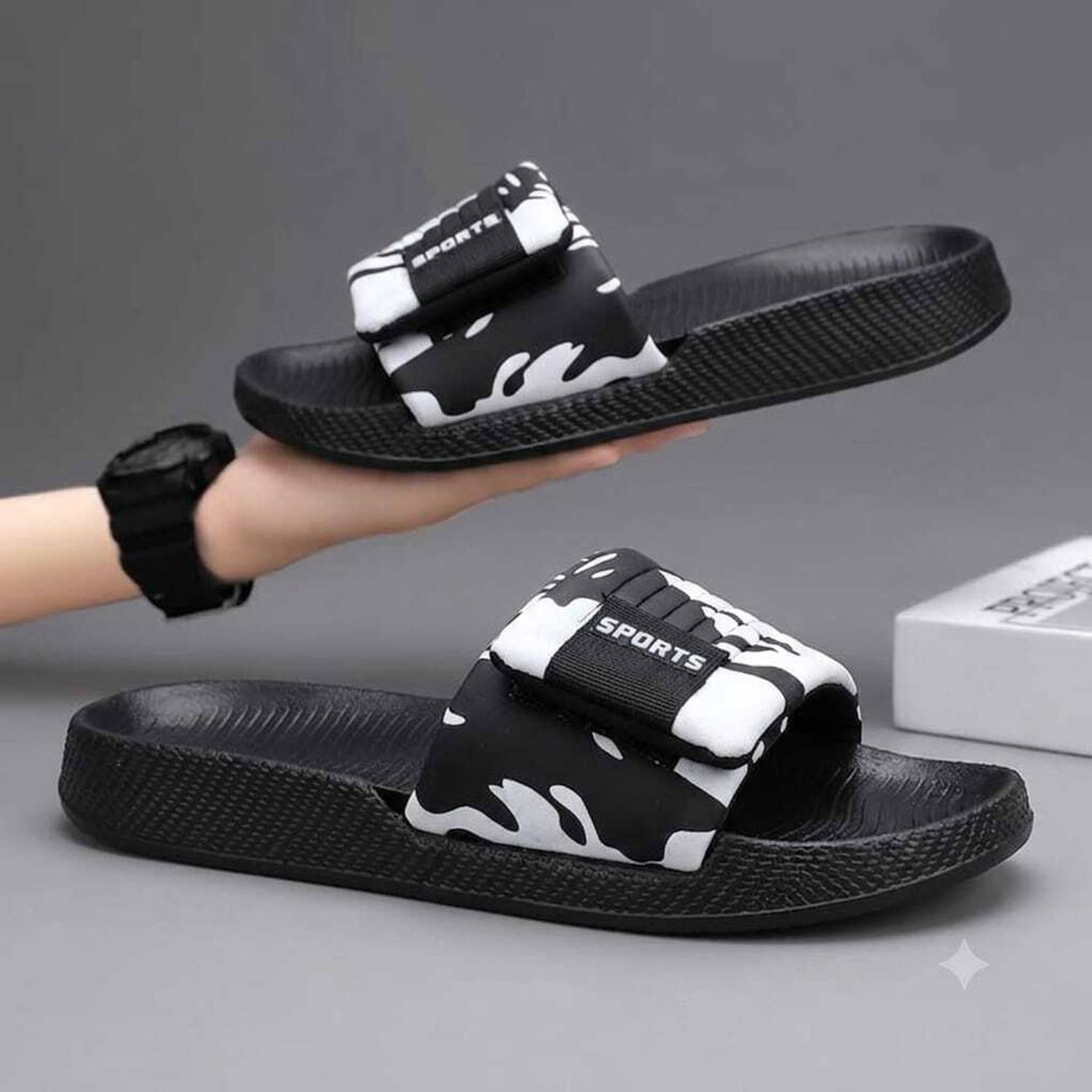 WOWSER Men Black Slides - Image 1
