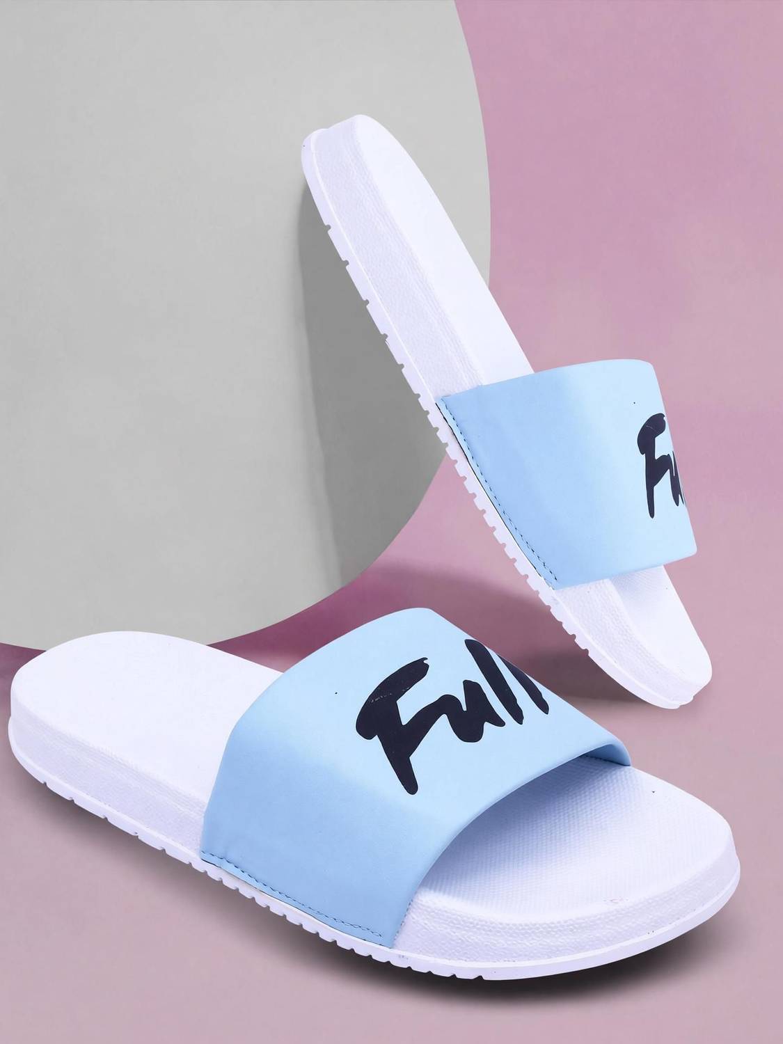 Foot Print Men Slides Blue - Image 3