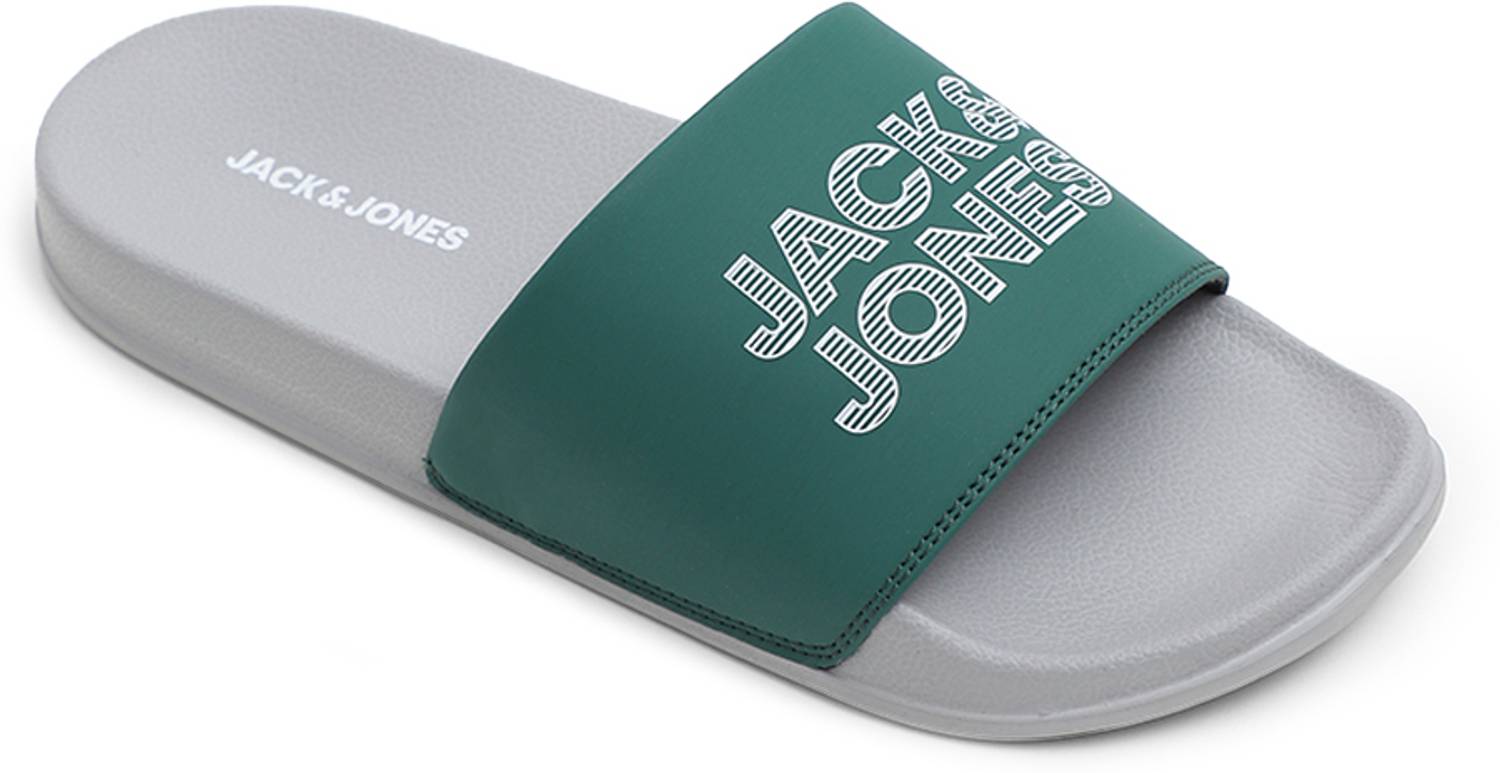 JACK & JONES Men Green Slides - Image 4