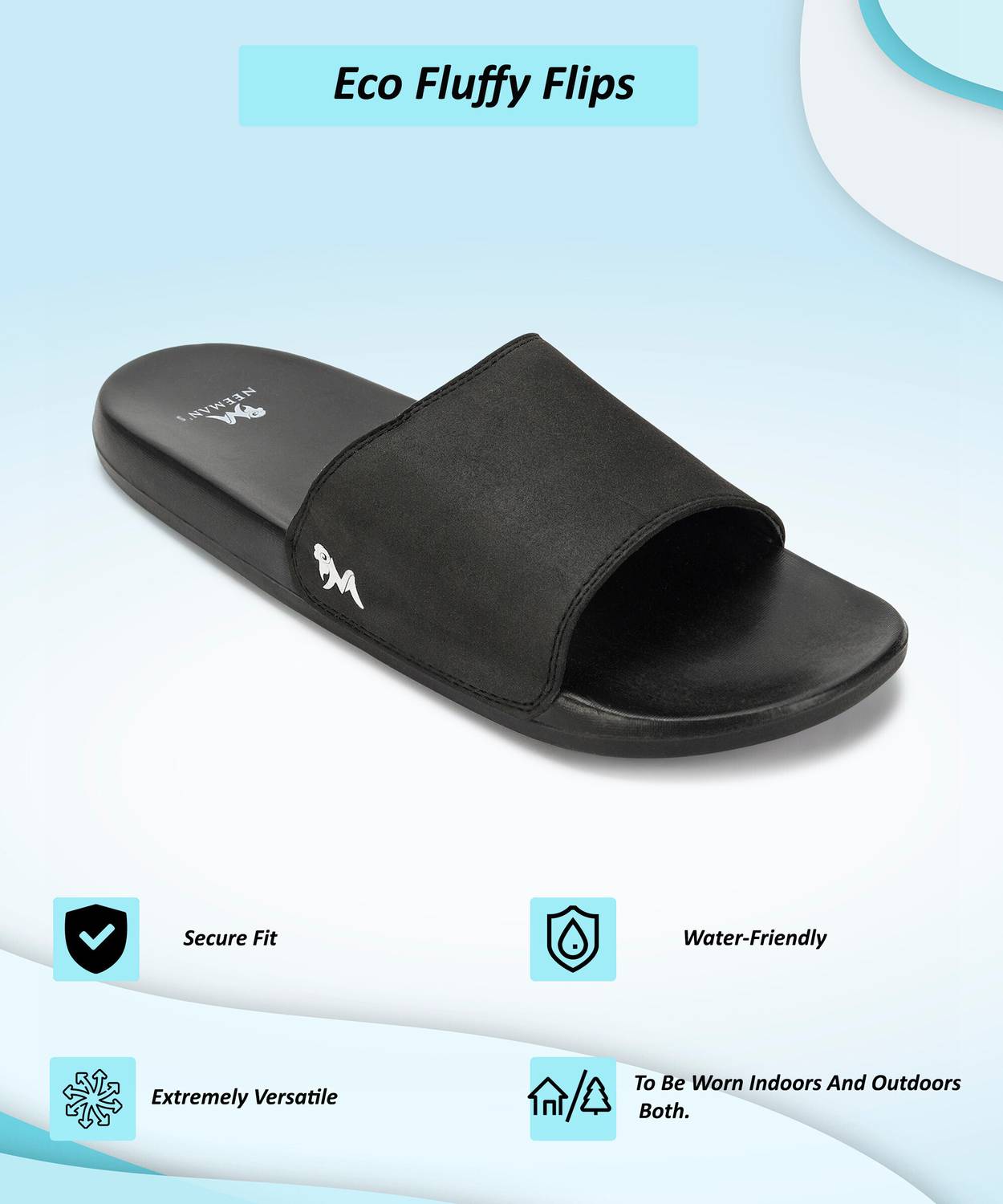 Neemans Men Black Slides - Image 2