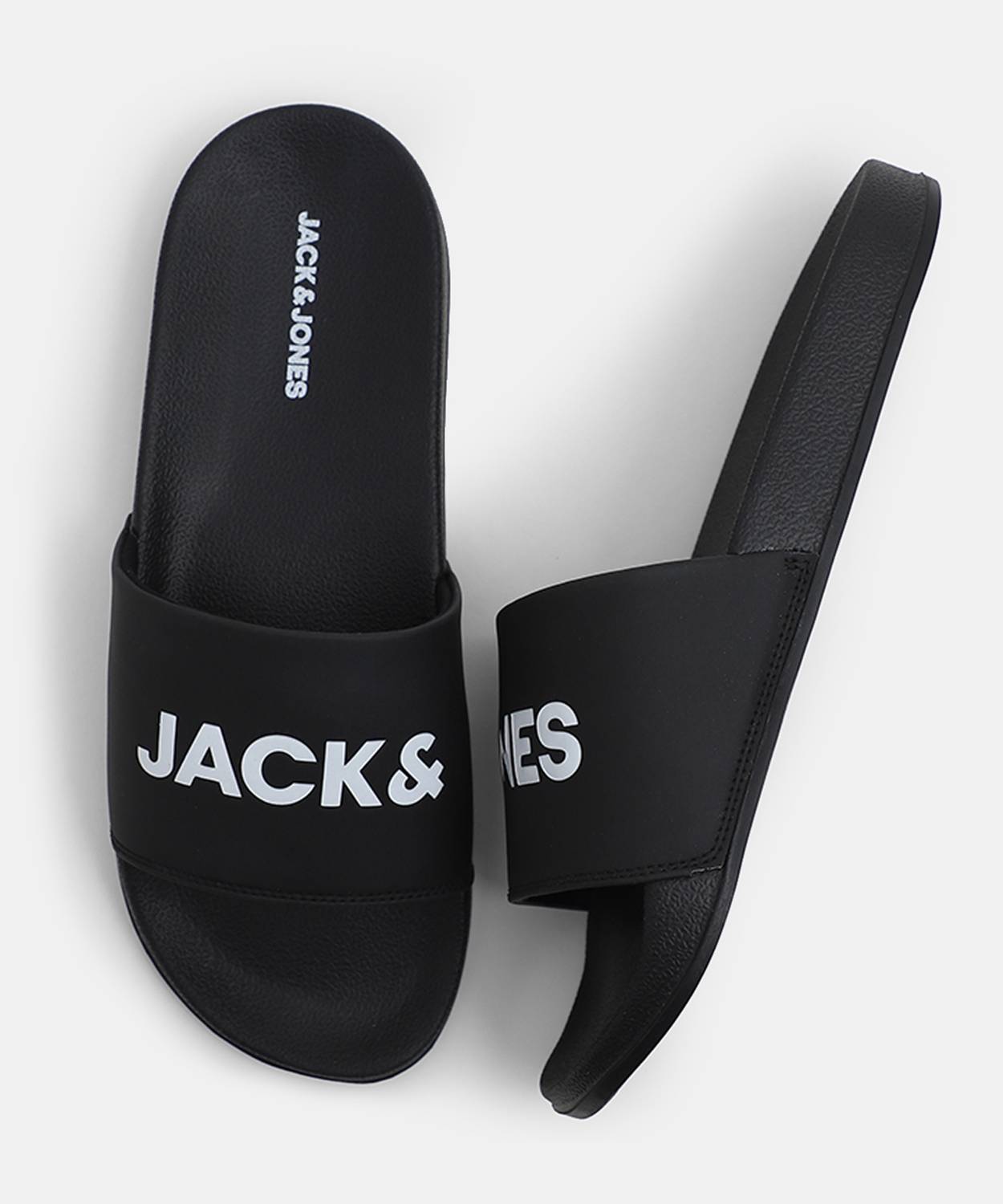 JACK & JONES Men Black Slides - Image 3