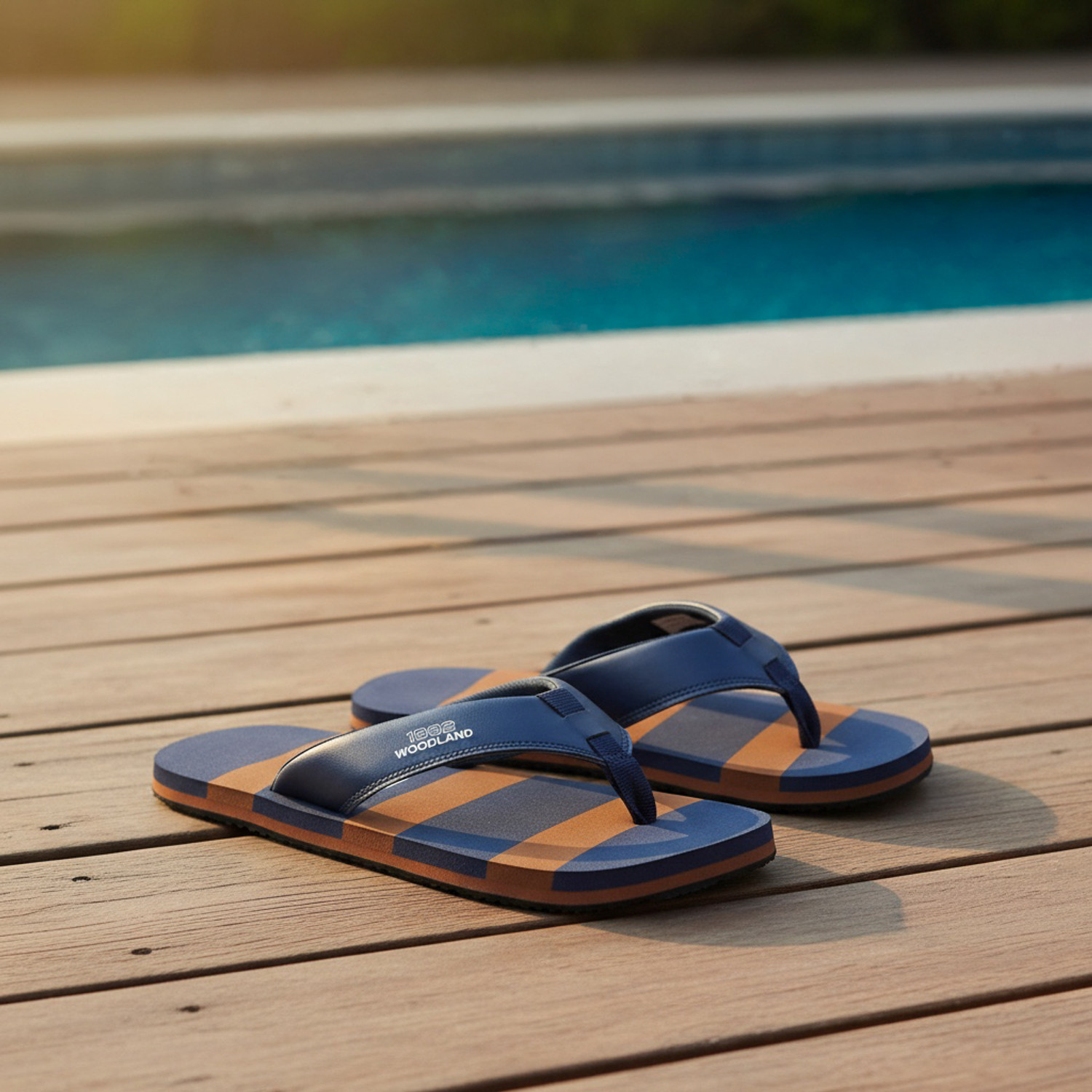 Image of WOODLAND Lightweight Comfortable Casual Summer Wear Men Slippers (Navy, 8)