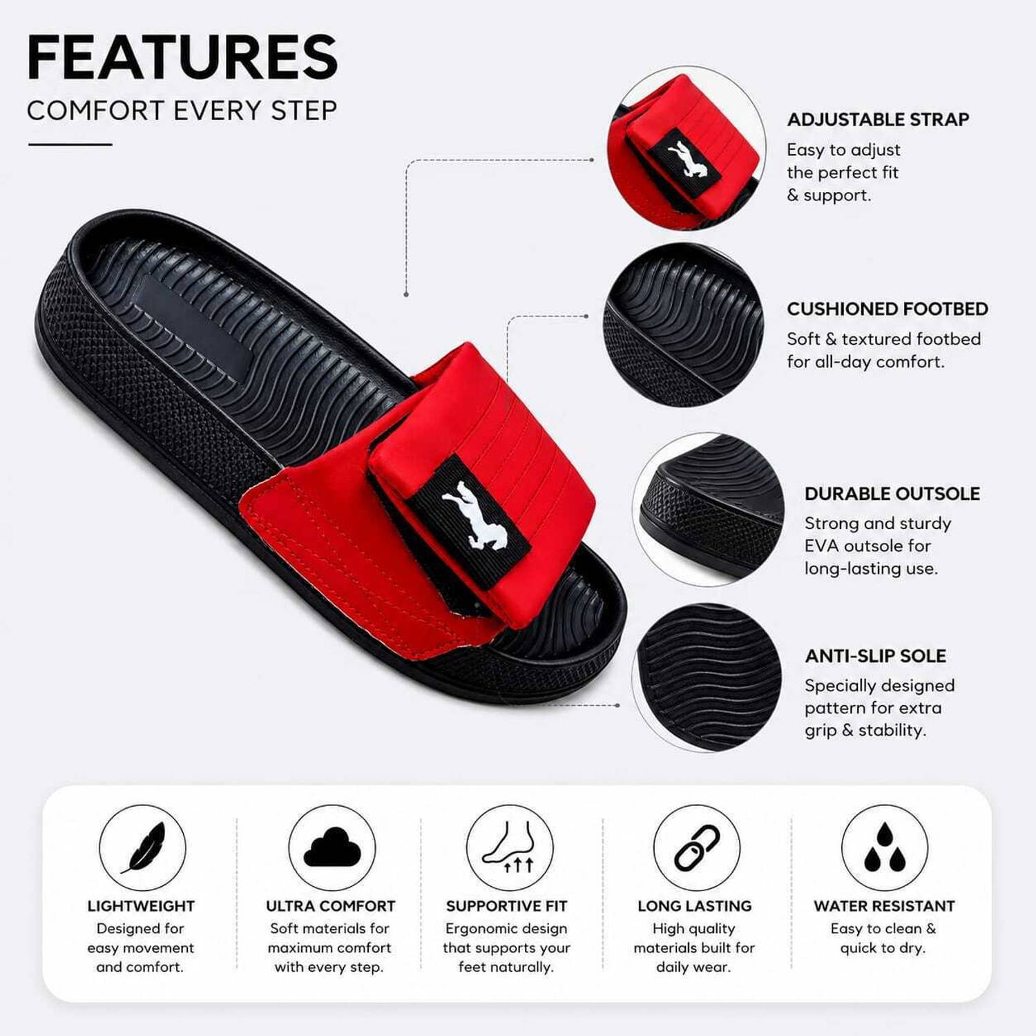 zolto Men Red Flip Flops - Image 2