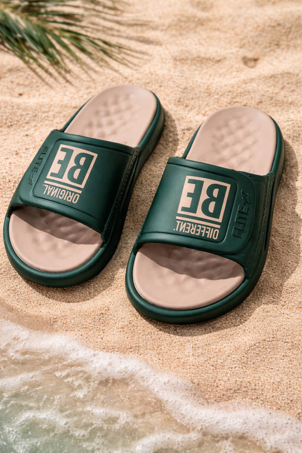 FLITE Men Green Slides - Image 1