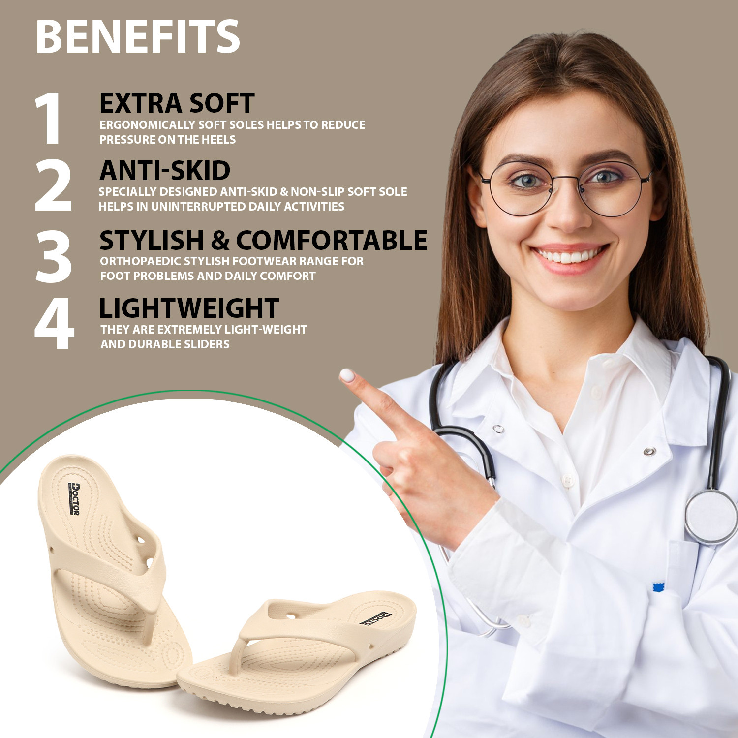 Image of Doctor Health Super Soft Women NewlyLaunch|Classic Soft|Cushion|Comfortable|Premium|Stylish| Flip Flops Slippers