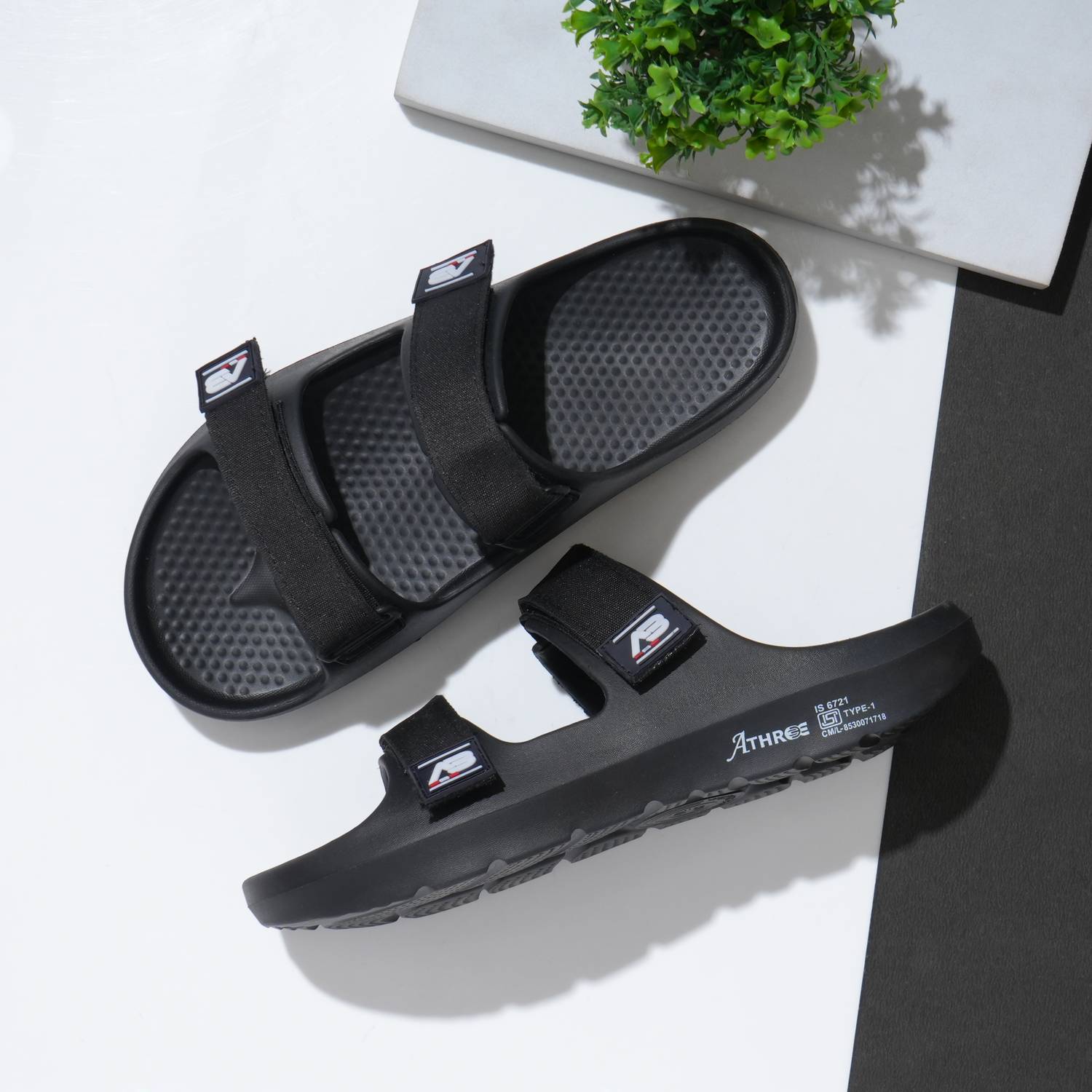 A3 Walk With Style Men Chappal Casual Slider Slipper Velcro Strap Slides