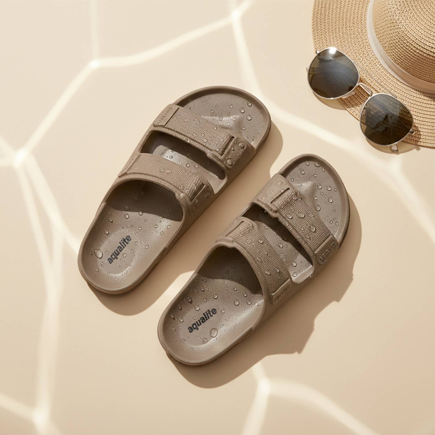 Aqualite Men Slides Brown - Image 1