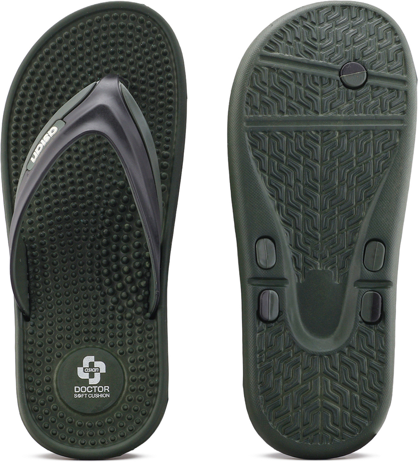 Image of asian Men Flip Flops (Olive, Black, 6)