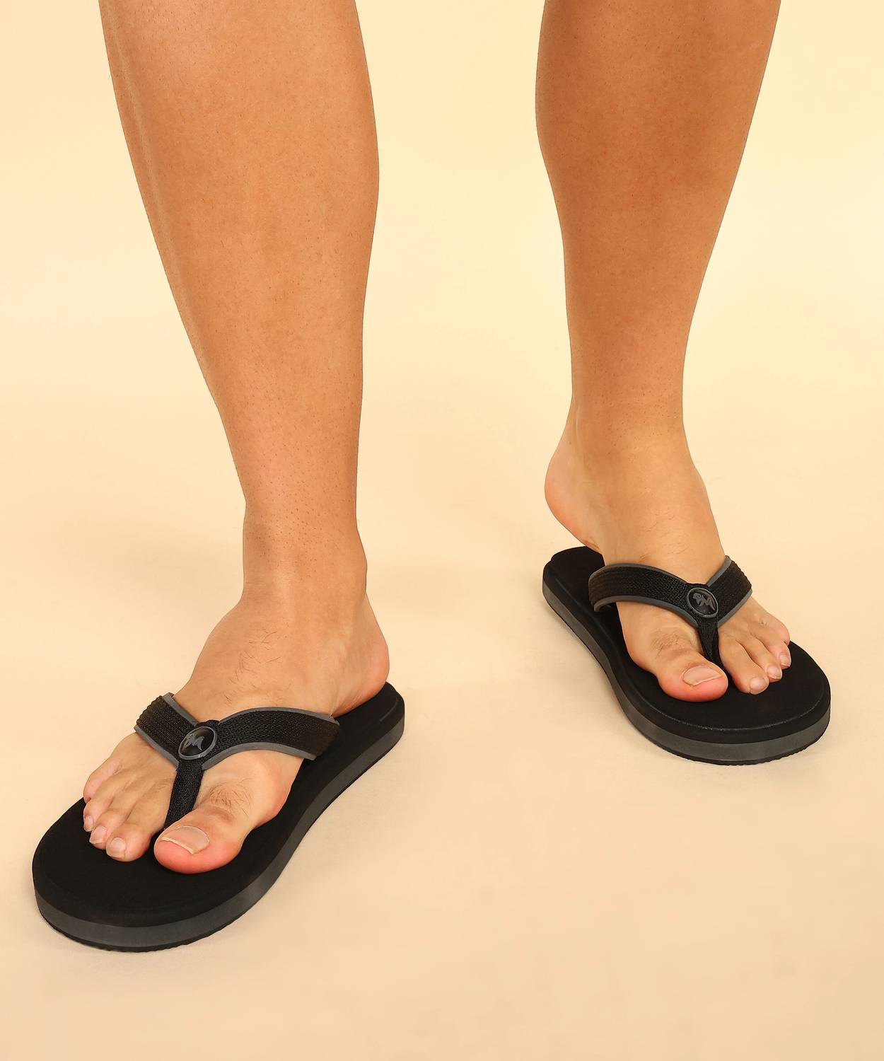 Neemans Men Black Flip Flops - Image 3