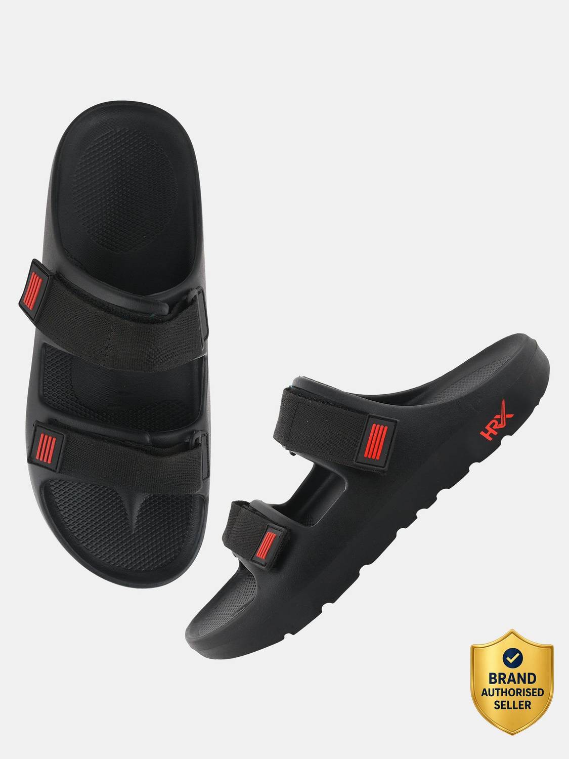 HRX by Hrithik Roshan Men Black Slides - Image 1