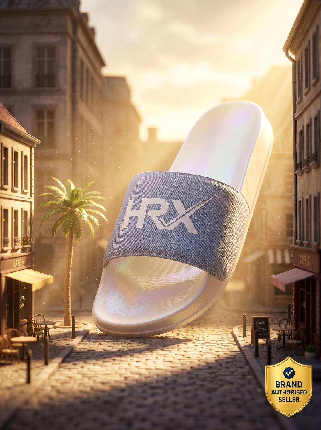 HRX by Hrithik Roshan Men Blue Slides - Image 1