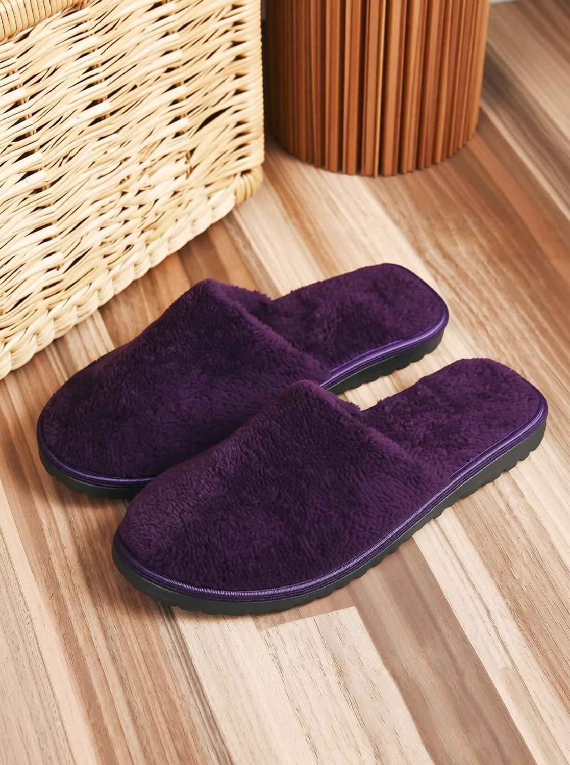 Image of Mifuzi Women Women's Girl's House Soft Fur Slipper Winter Home Indoor Bedroom Closed Toe Warm Slippers