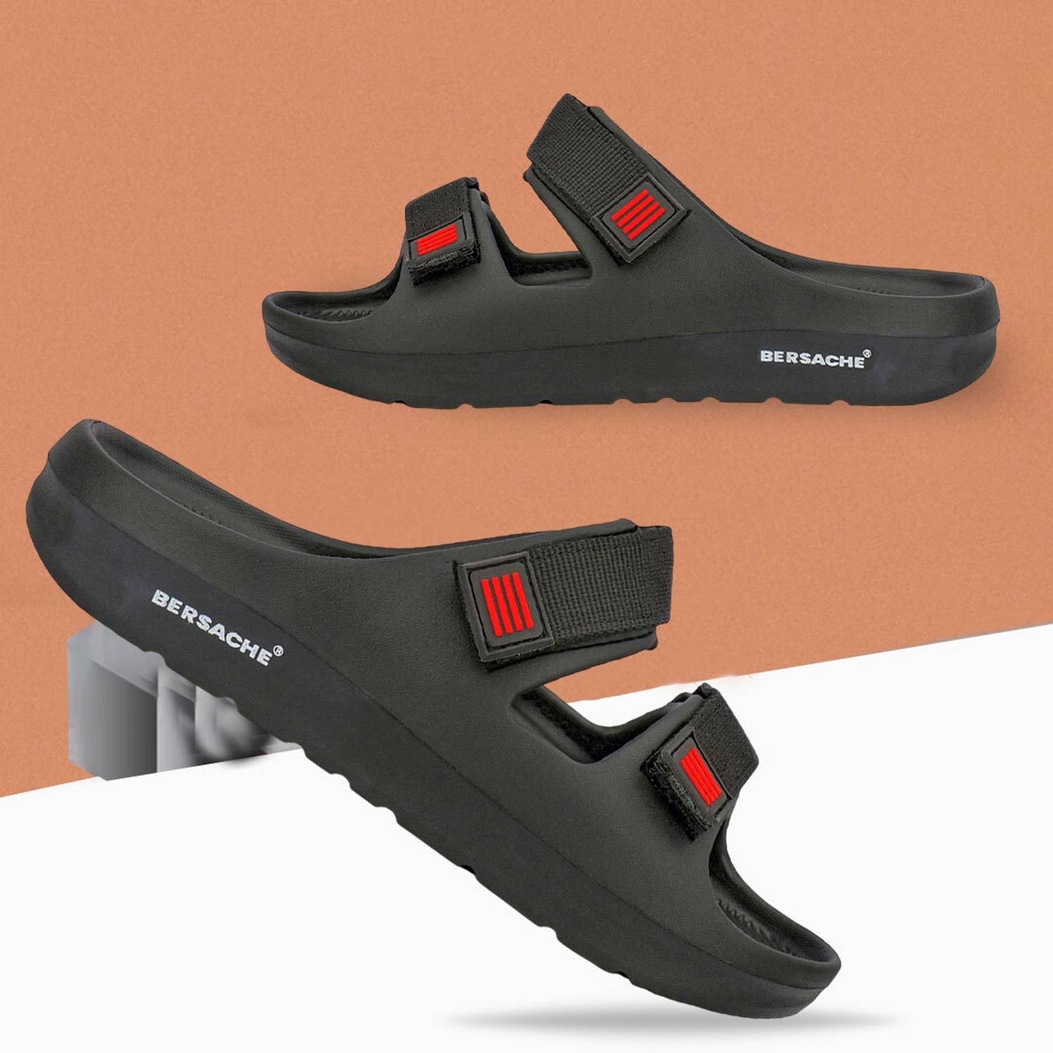 BERSACHE Men Slides Black - Image 1