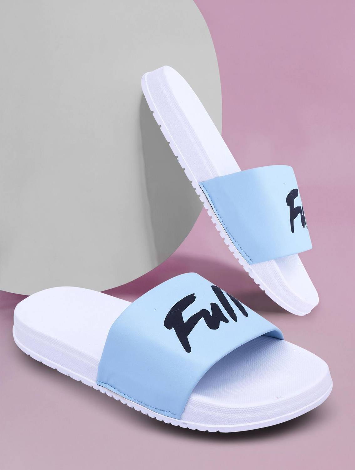 Foot Print Men Slides Blue - Image 1