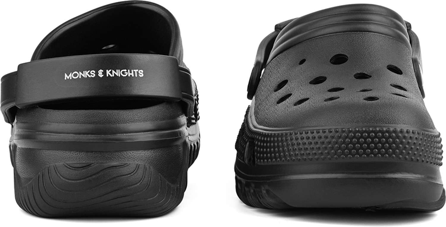 Image of MONKS & KNIGHTS Black Lightweight Flexible All Day Clogs for men, MK-CLG-005-JB Men Clogs