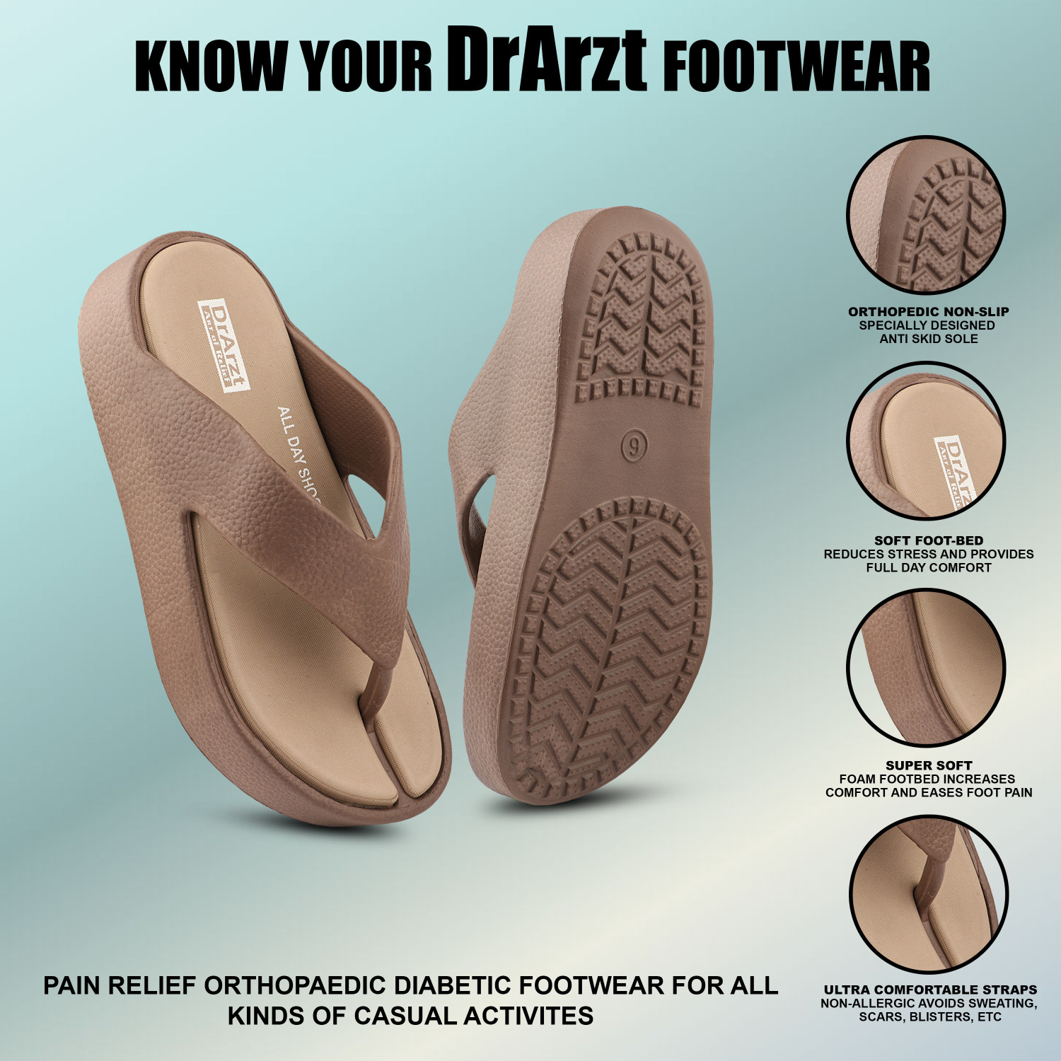 Image of DrArzt Women Classic|Ultra Soft|Cushion Footbed|Lightweight|Waterproof Flip Flops