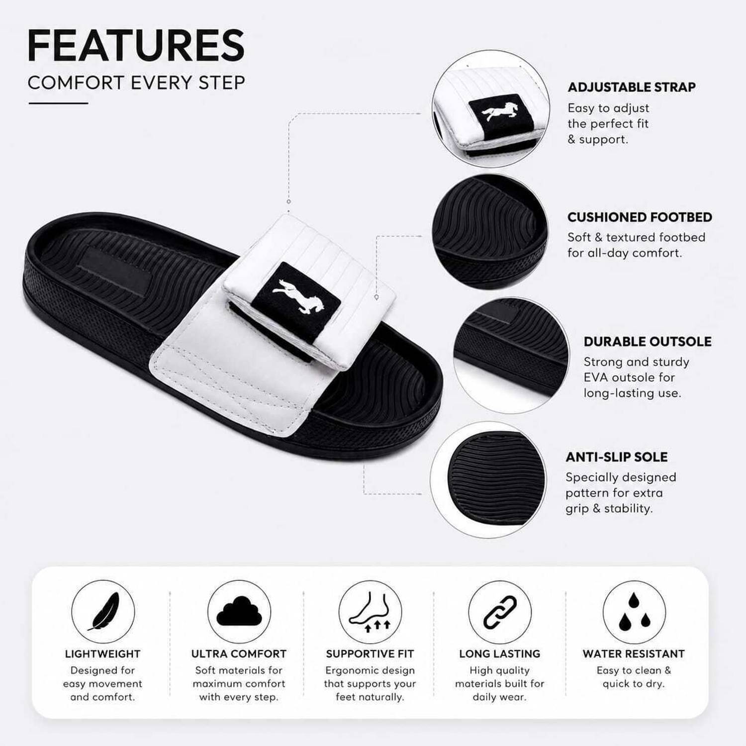 zolto Men White Flip Flops - Image 2