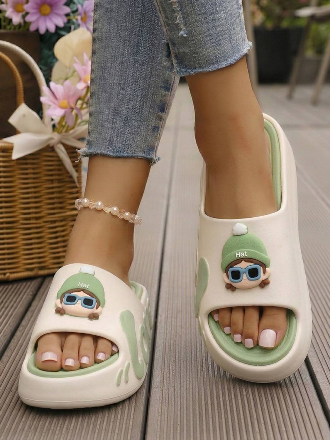 LookShine Women Slides Green - Image 5