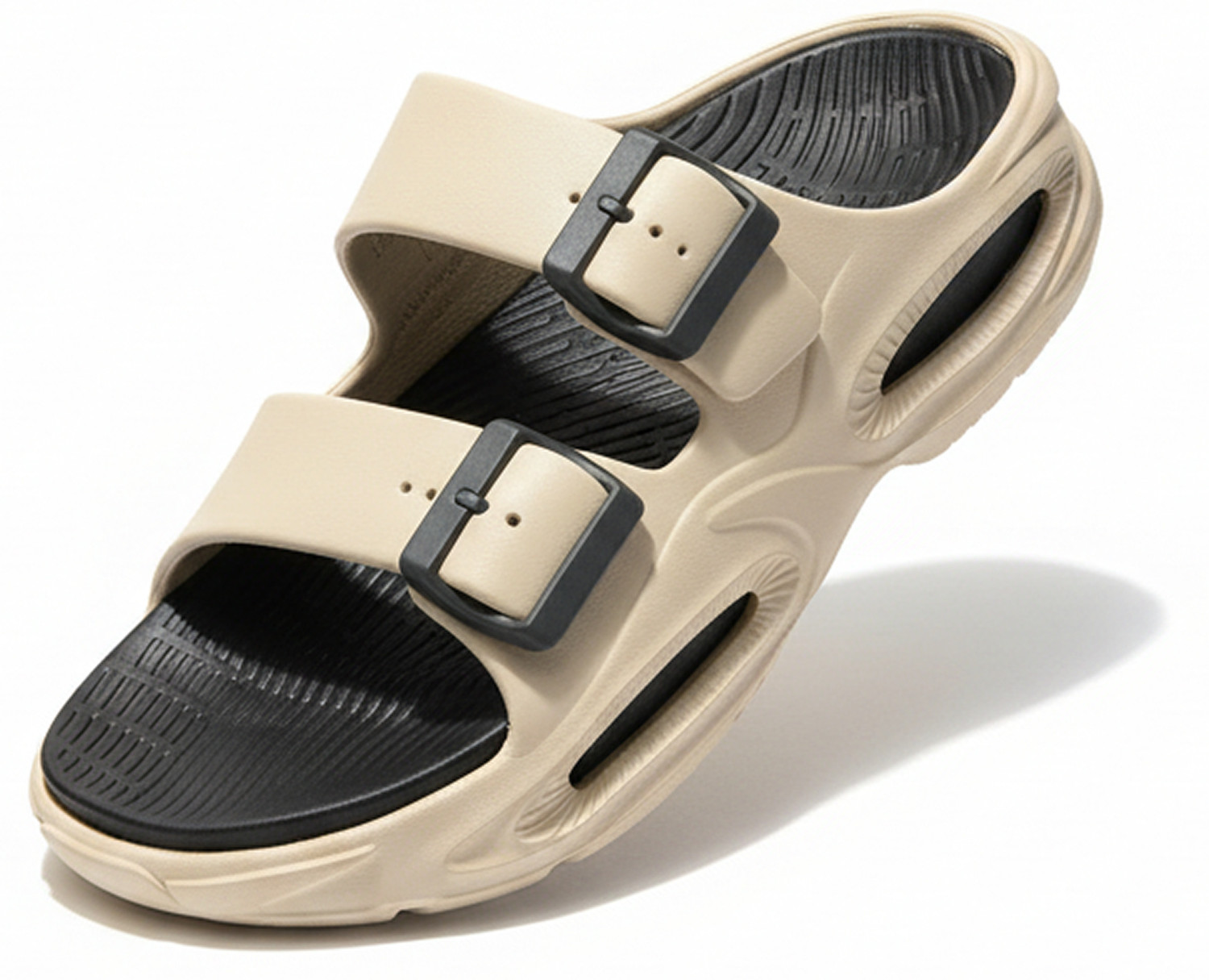 Image of Smoothlite Soft EVA Double Strap Sandals|Adjustable Buckle|Lightweight Anti-Slip Sandals Men Flats