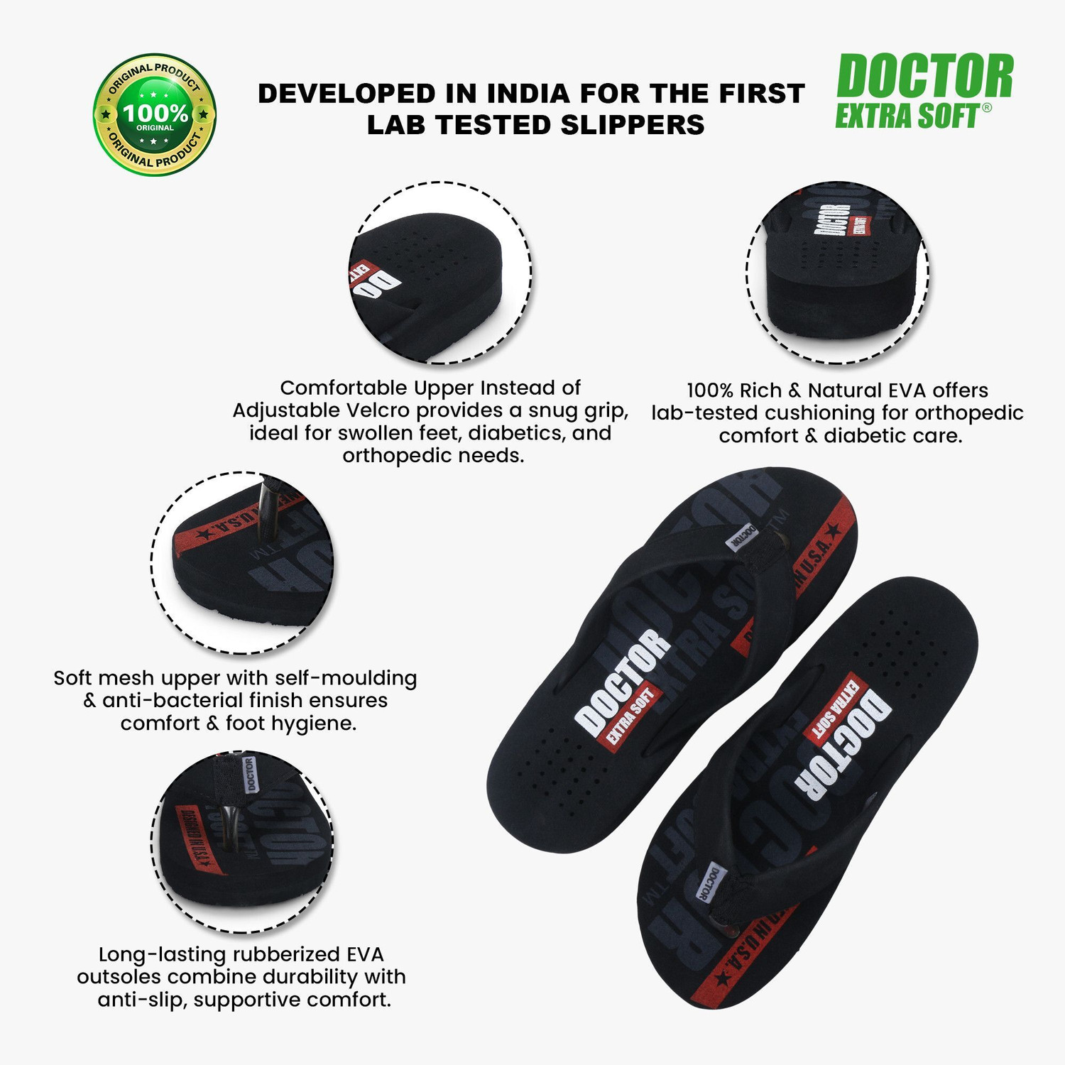 Image of DOCTOR EXTRA SOFT Men Orthopaedic and Diabetic Super Fitting Comfort Flip-Flop for daily use D-31 Slippers