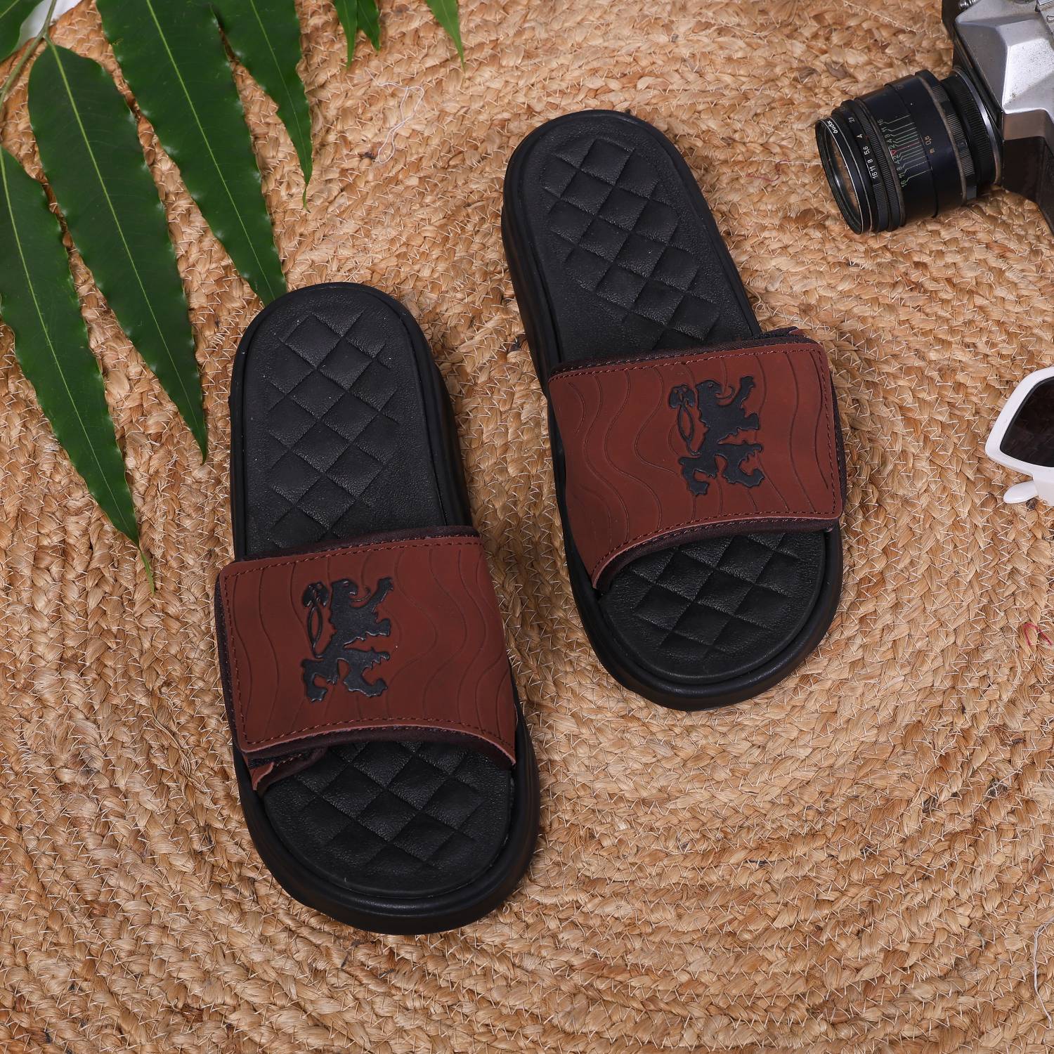 STYLE Men Brown Slides - Image 4