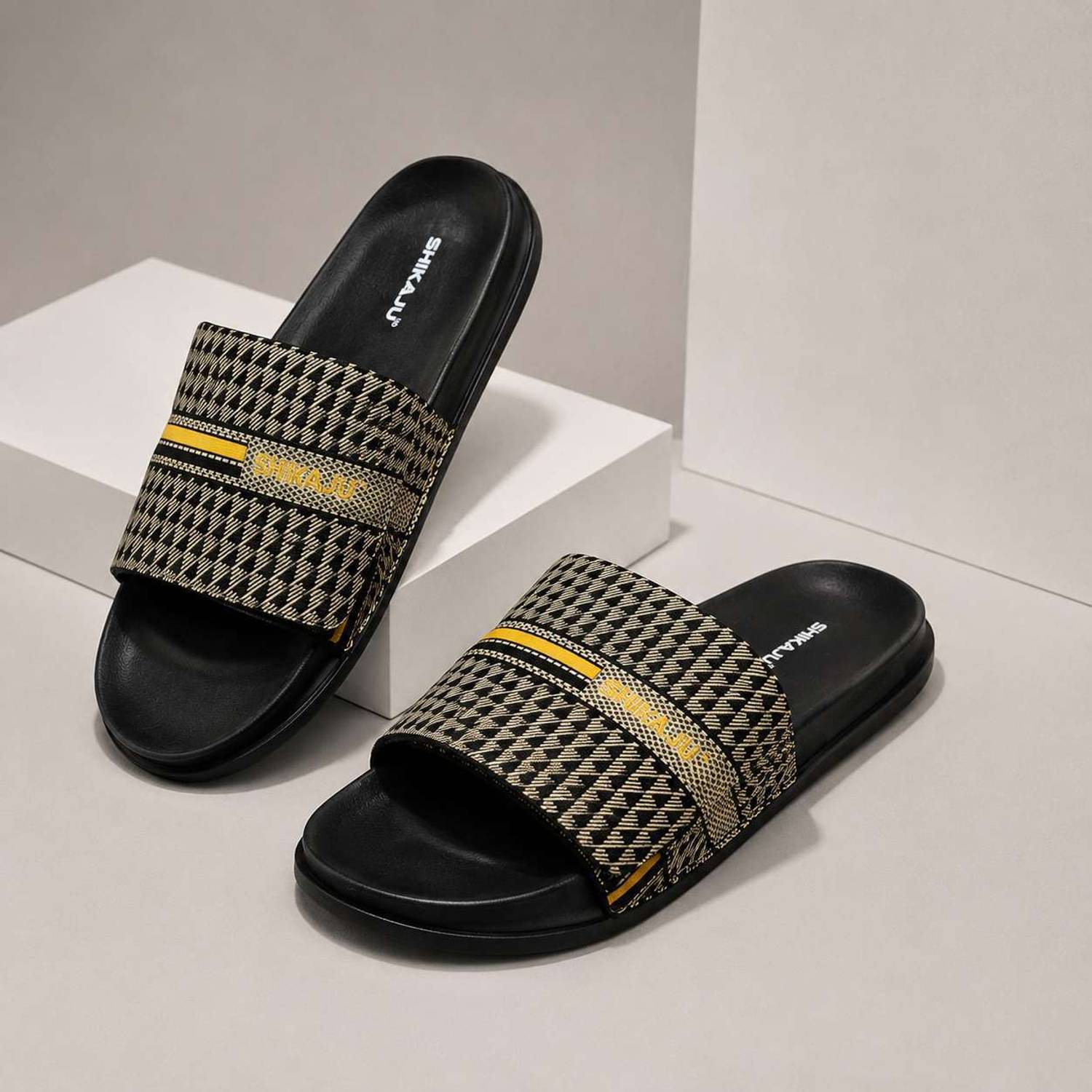 SHIKAJU Men Black Slides - Image 3
