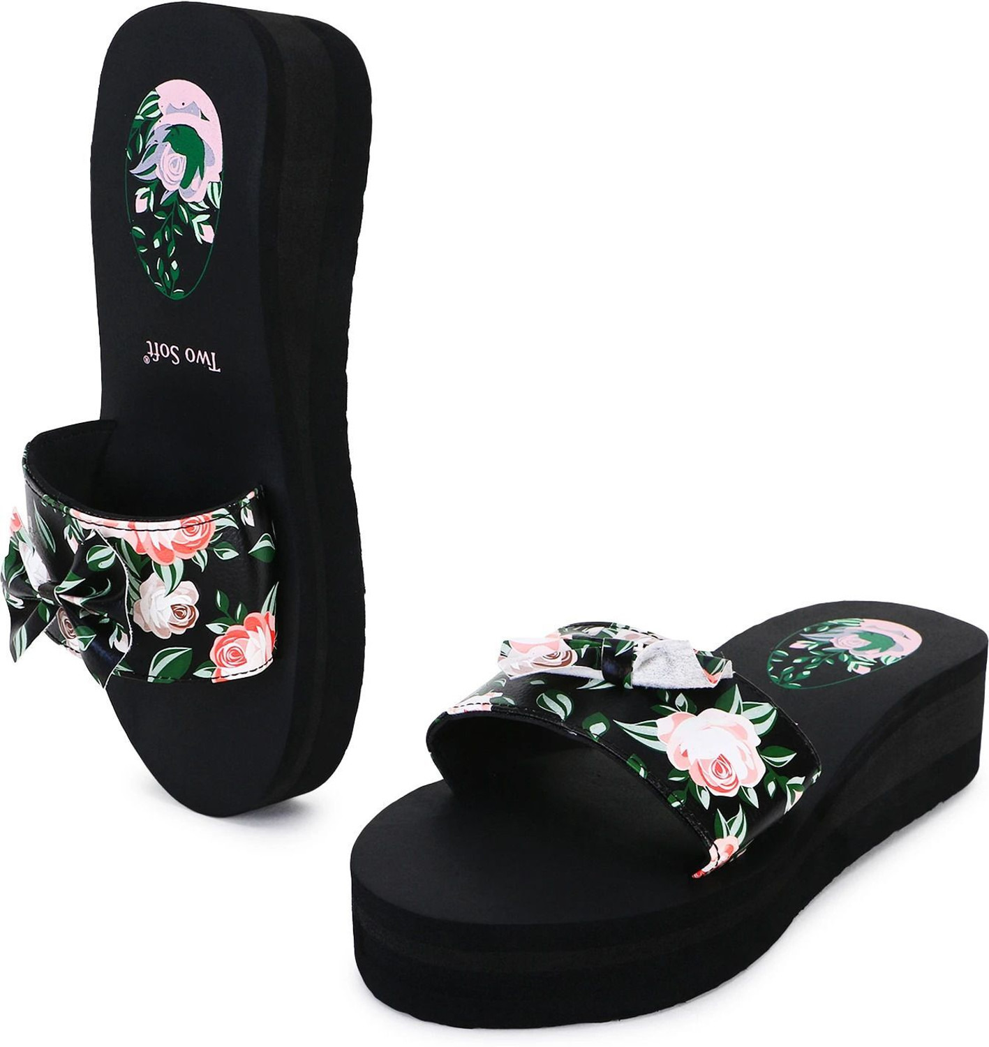 Image of TWO SOFT Women Combo Pack Of 2 Stylish Casual Light & Soft Comfortable Daily Wear Slippers