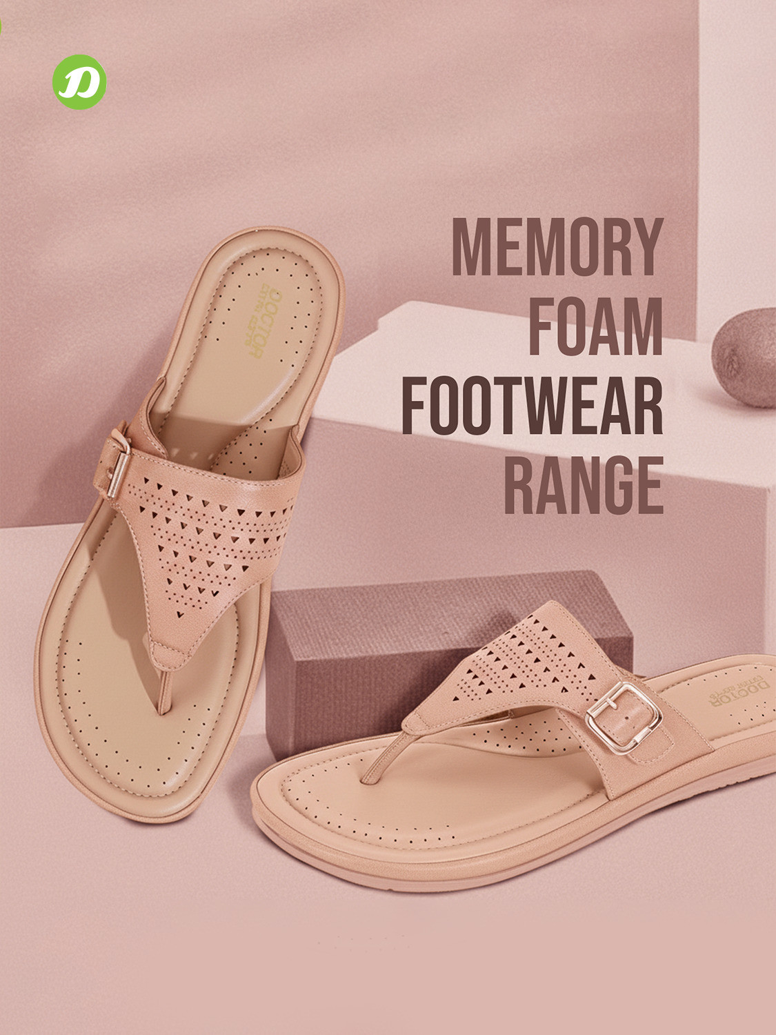Image of DOCTOR EXTRA SOFT Women Flat Memory Foam Slippers /FlipFlops Comfortable Sandals Adjustable Strap Slippers