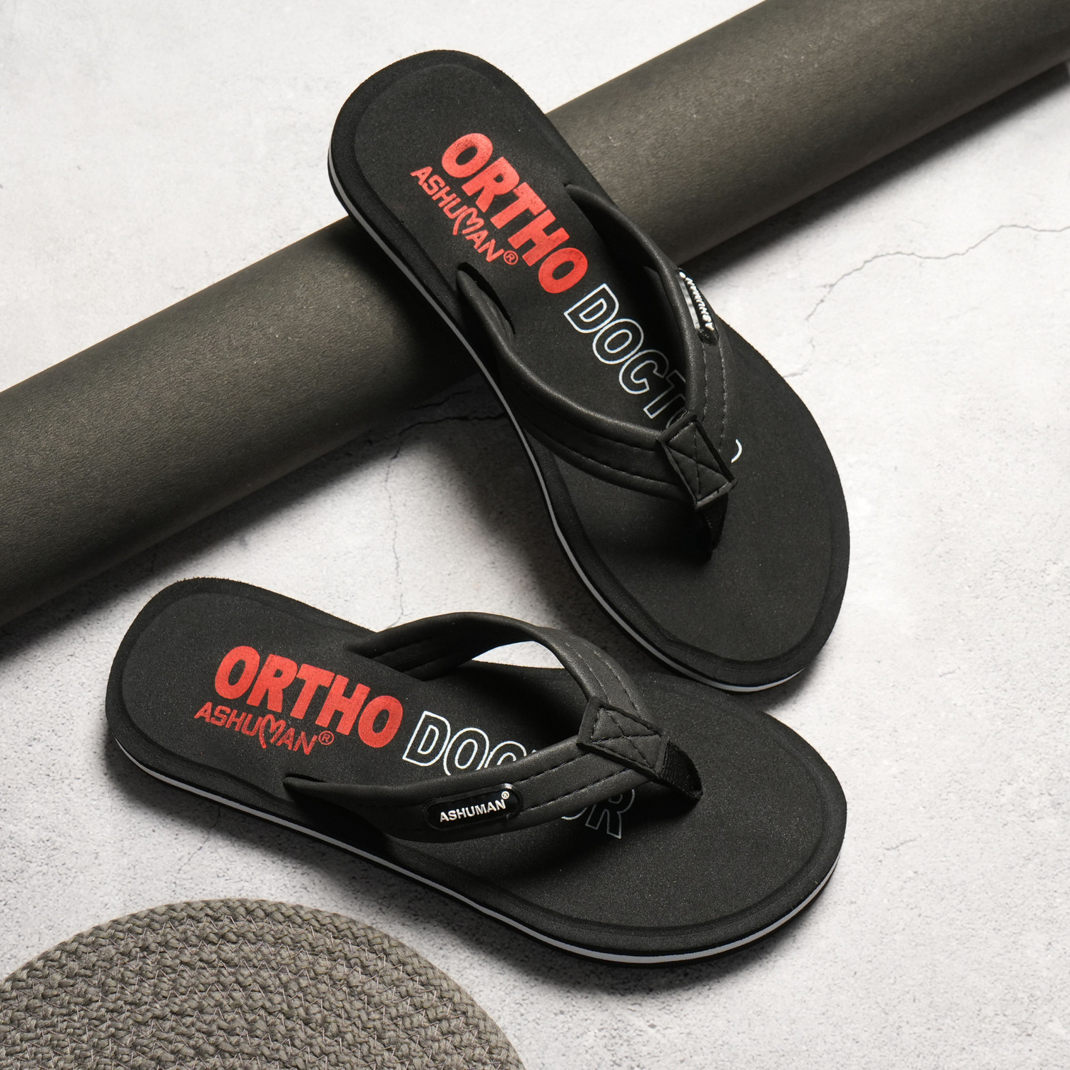 Image of ASHUMAN Men Stylish Ortho |Lightweight|Breathable|Anti-Slip|Pain Relief|Flip Flop for Boys Slippers
