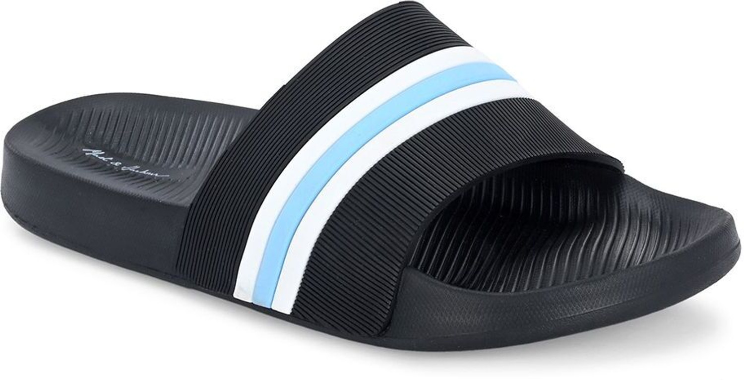 Image of Mast & Harbour Men Slides (Black, 6)
