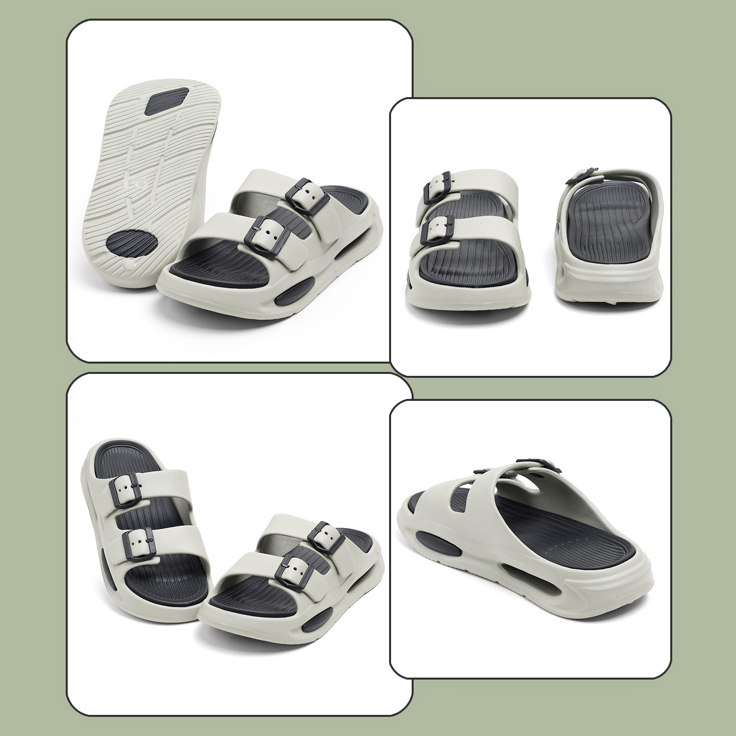 Image of Doctor Health Super Soft Men EVA Double Strap Sandals|Adjustable Buckle|Lightweight Anti-Slip Slippers Flip Flops